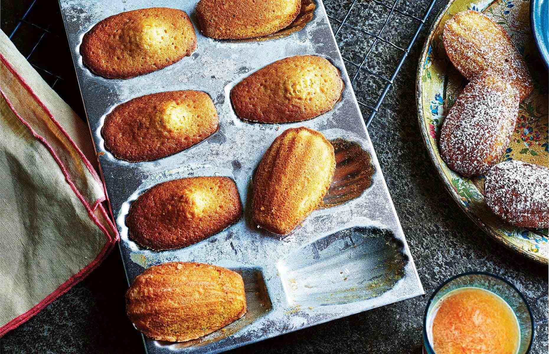 Orange, almond and cardamom madeleines