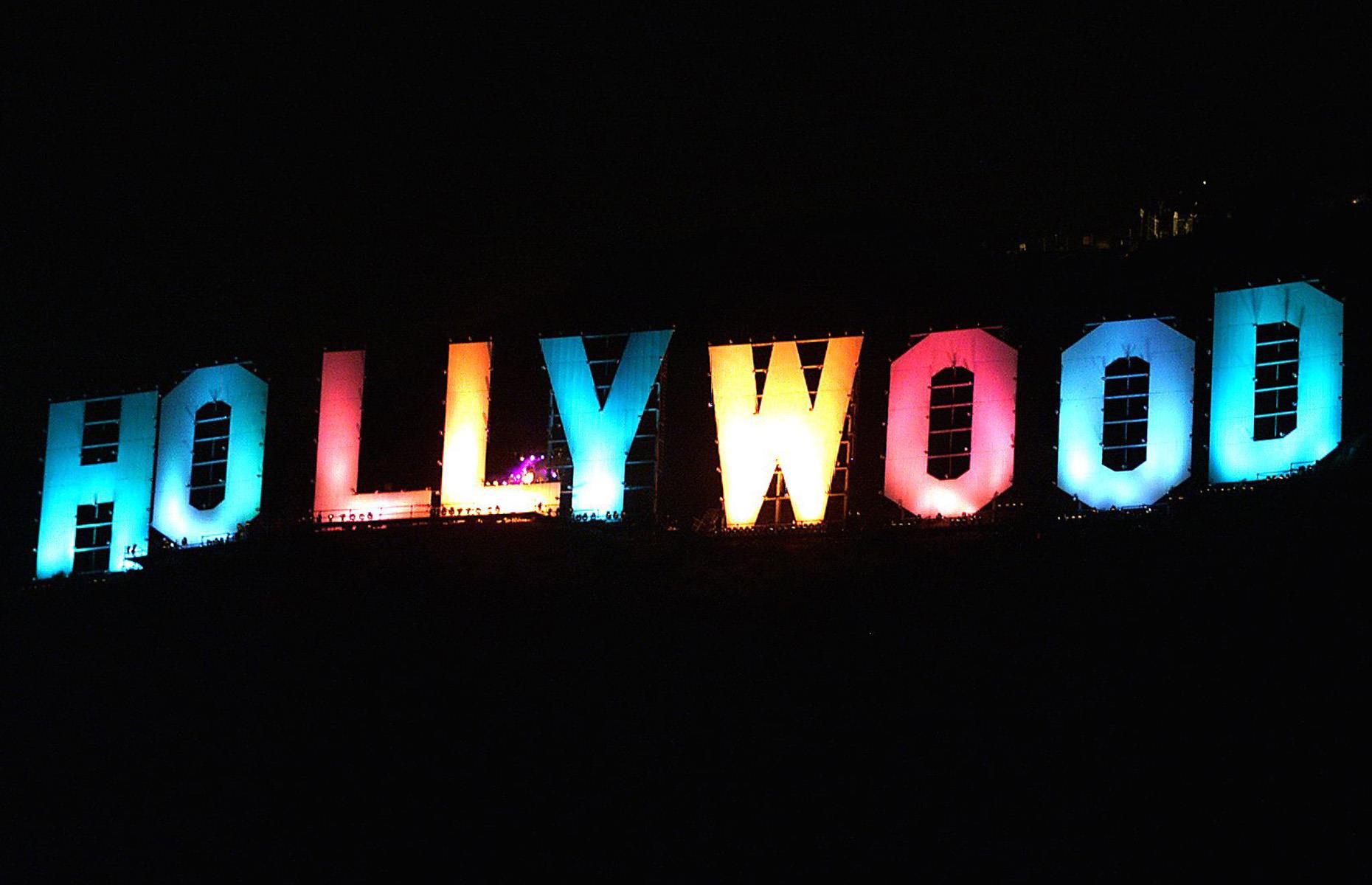 The sign was illuminated to celebrate the new Millennium