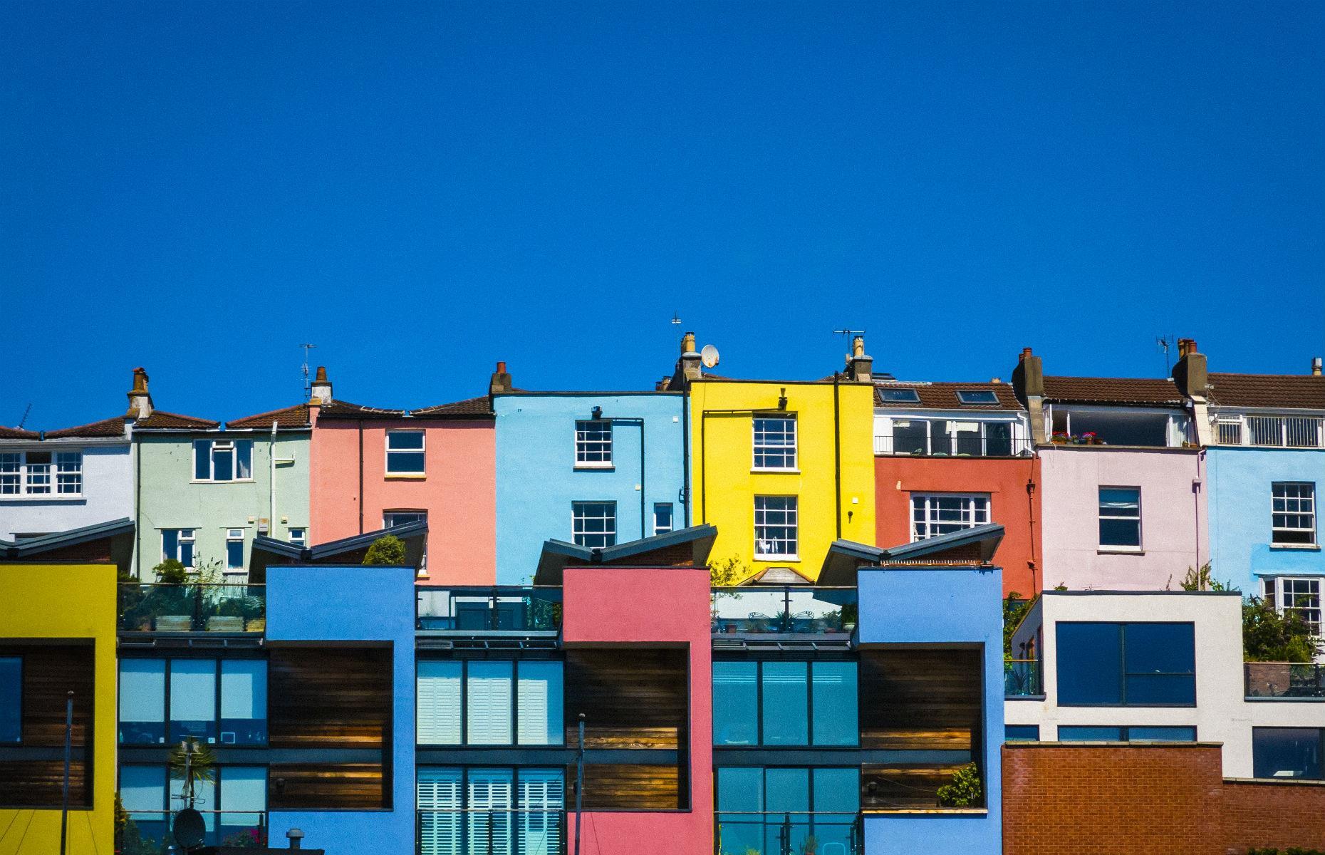 Colourful residences, Bristol, UK