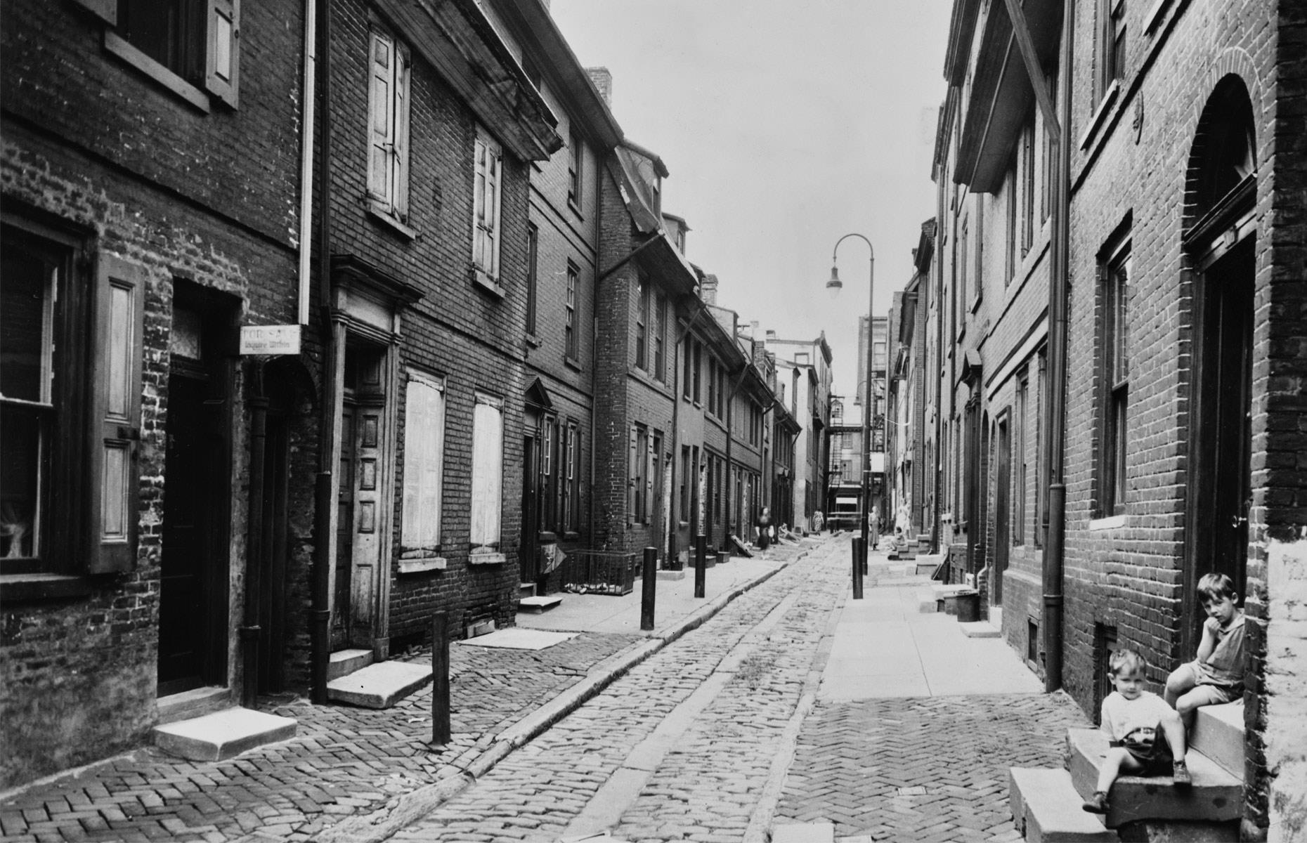 Then: Elfreth's Alley, Philadelphia, Pennsylvania