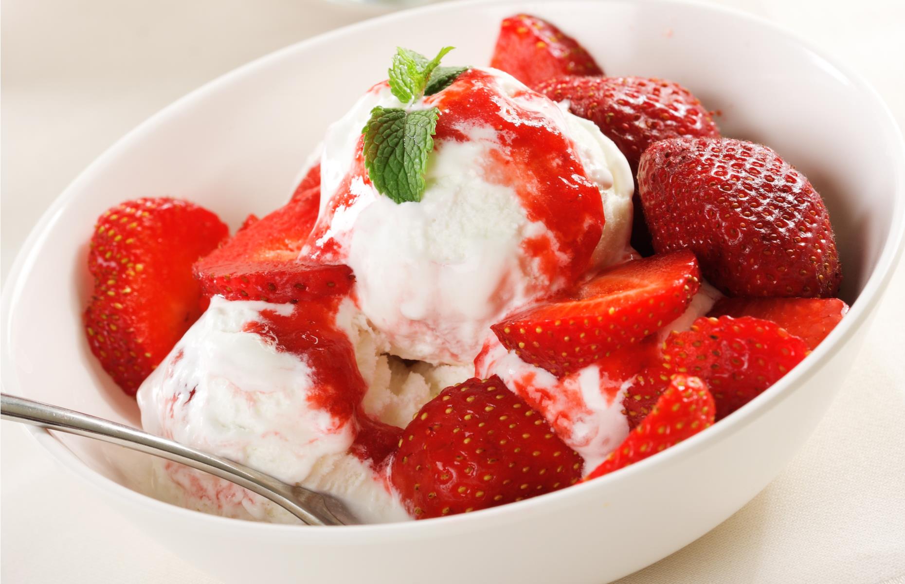 Customary strawberries and cream 