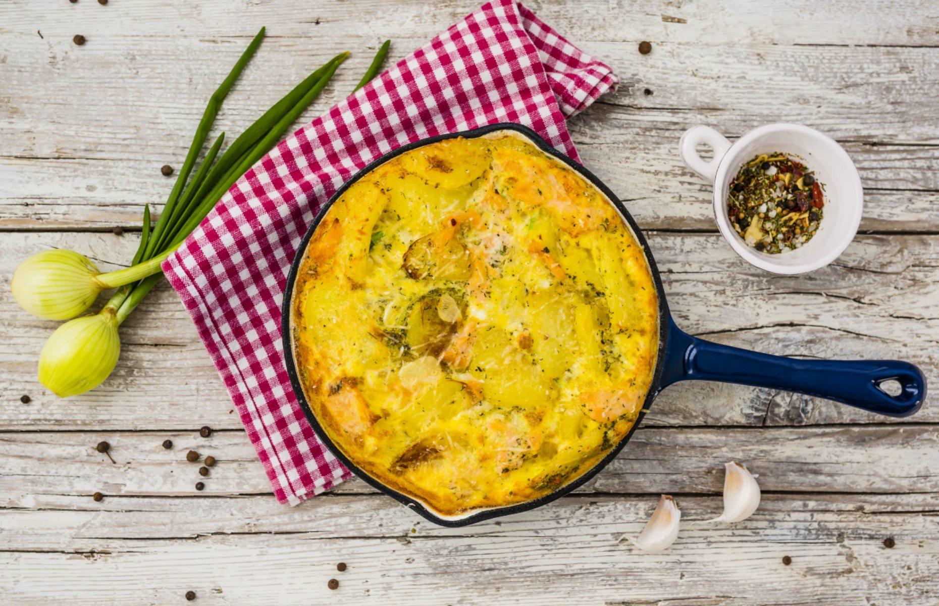 Smoked salmon frittata