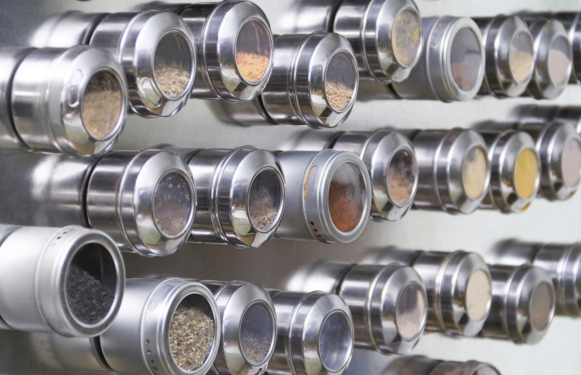 Attach spice jars to the fridge door