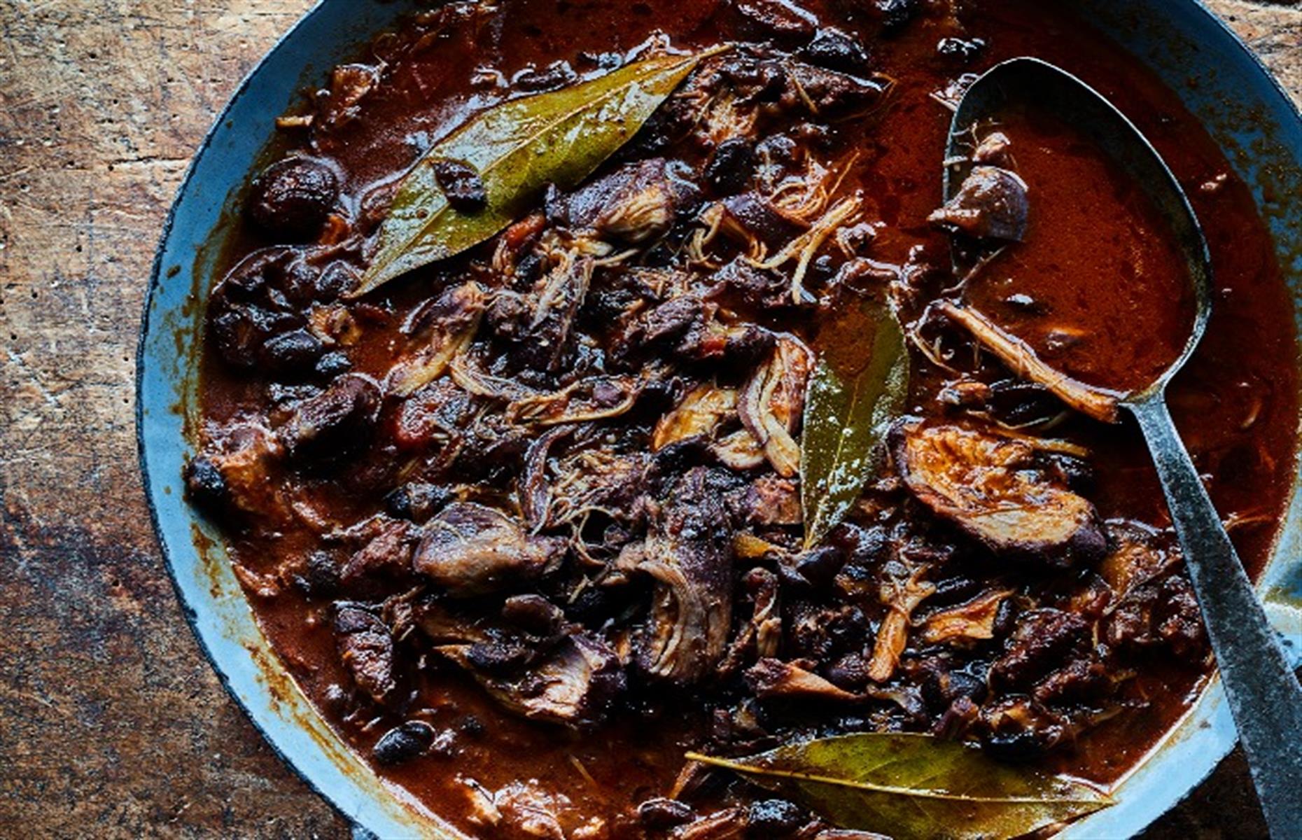 Smoky chicken and black bean stew