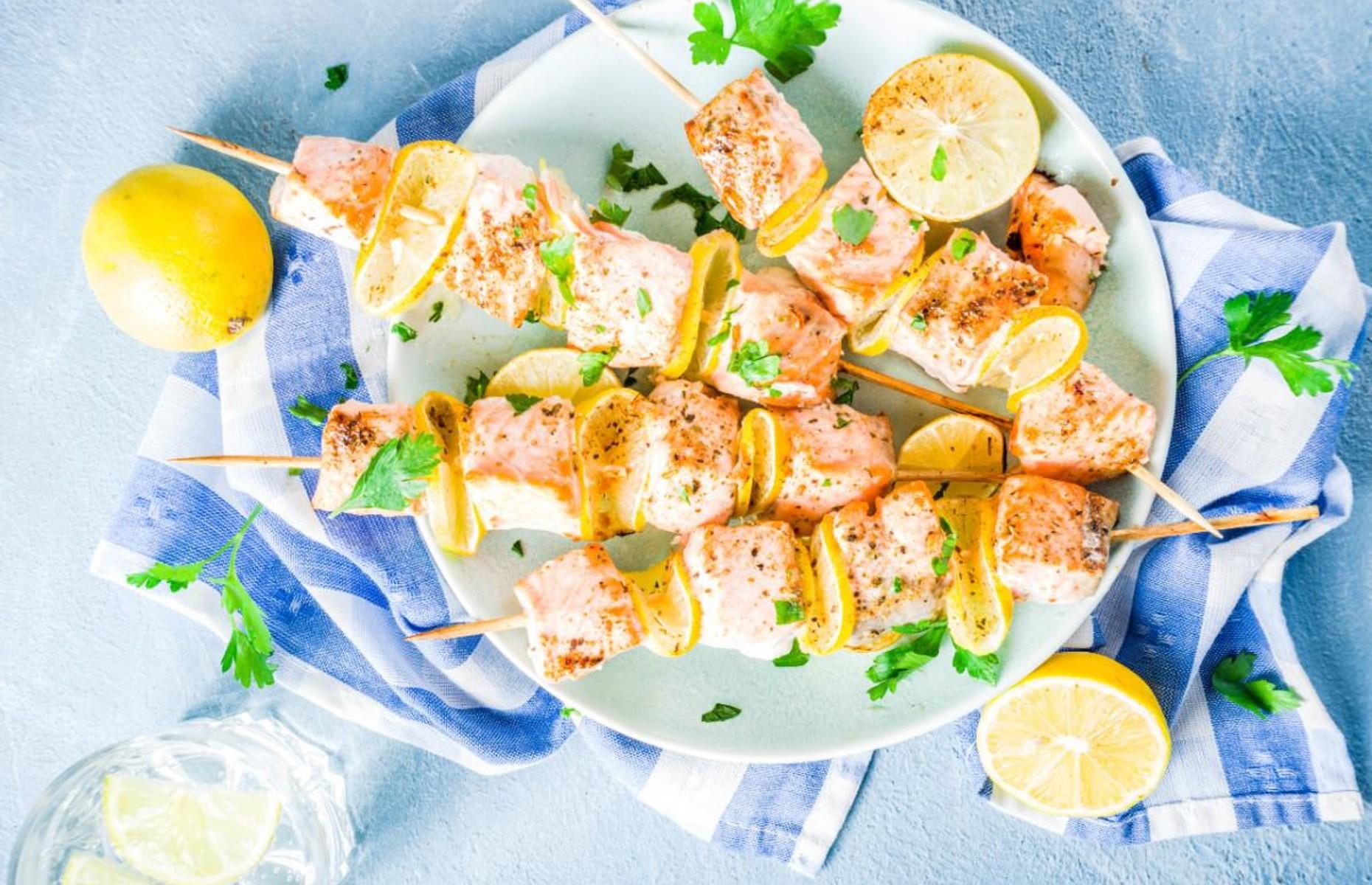 Curried fish kebabs