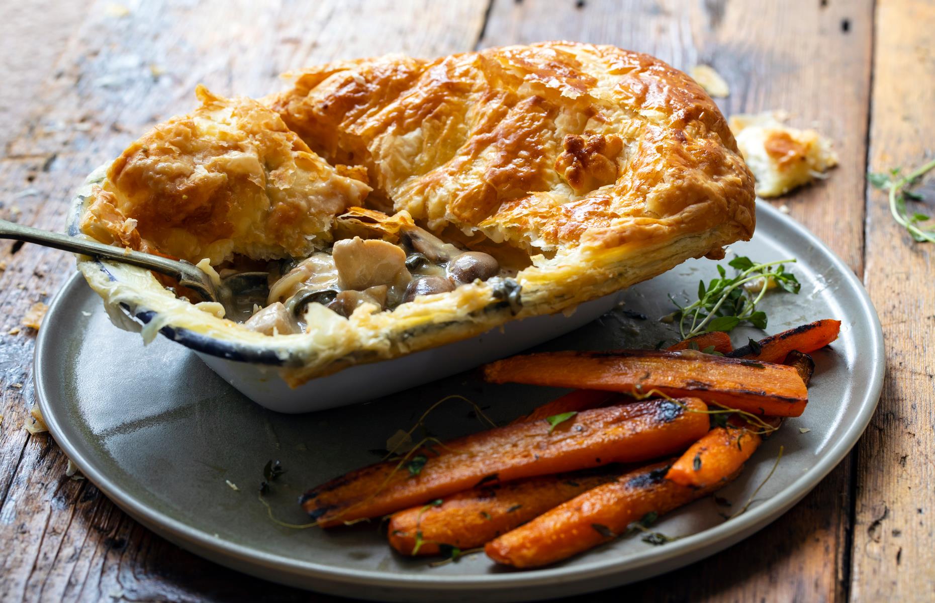 8. Chicken, bacon and mushroom pie