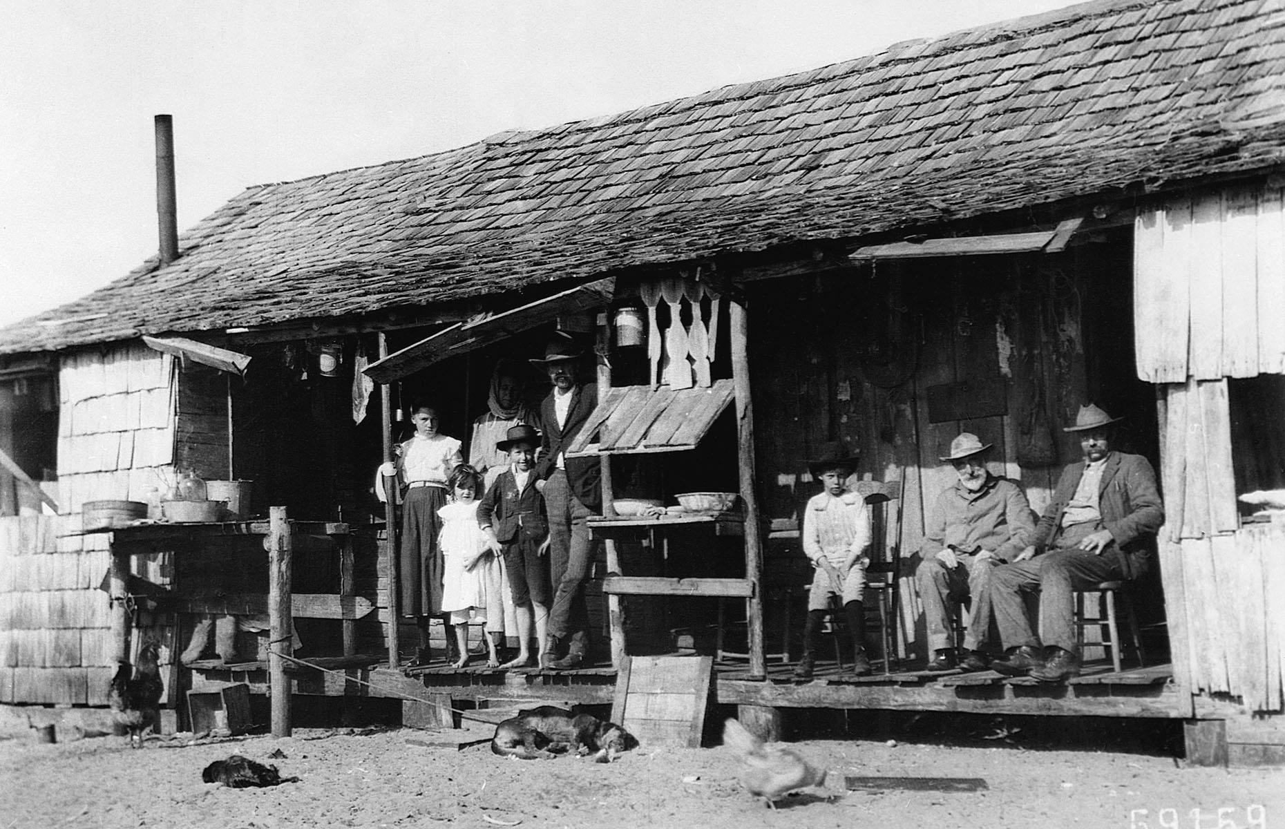 1907: a homesteader family on their porch
