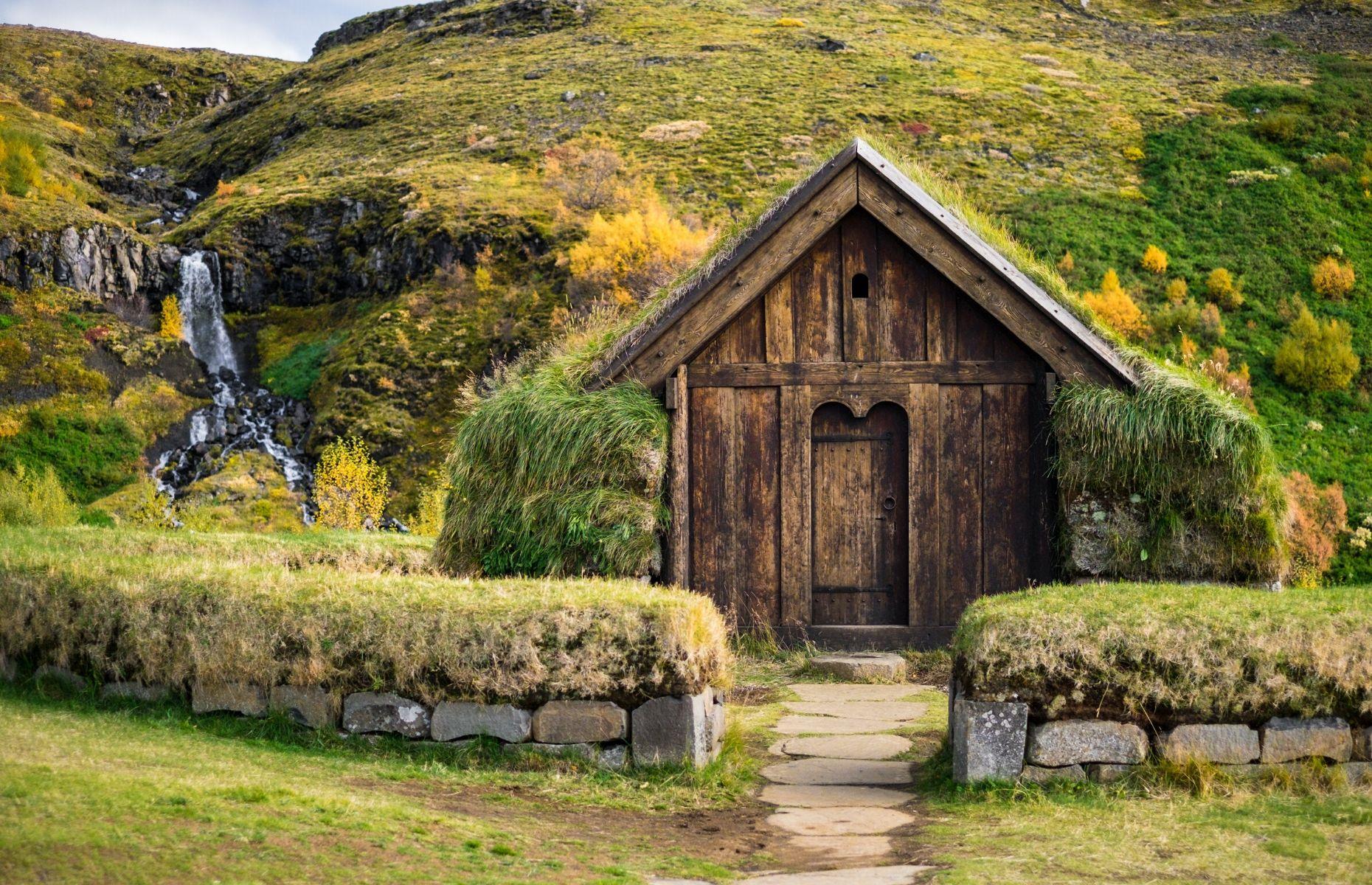 Traditional turf house, Skagafjörður, Iceland