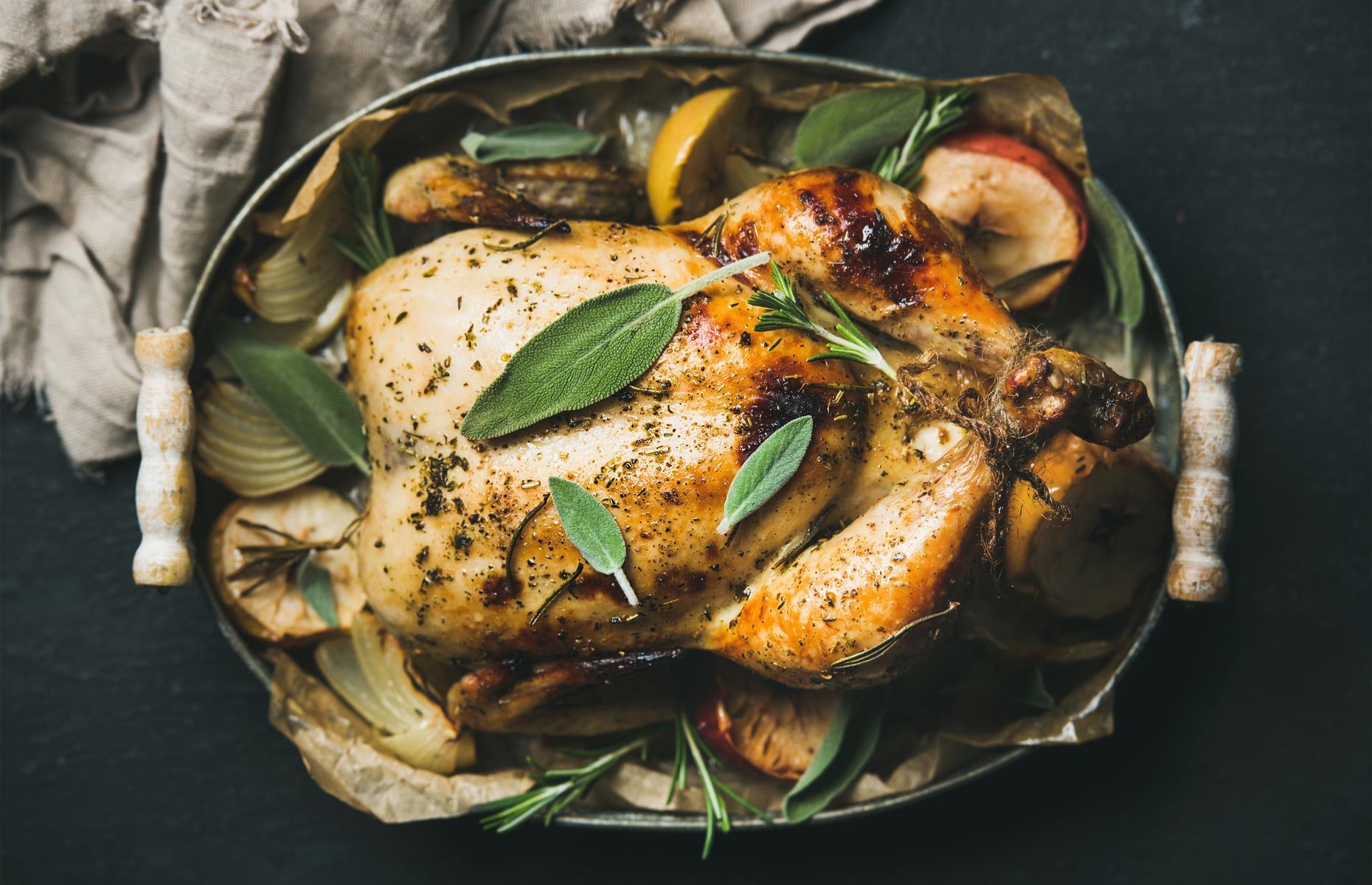 Don't stuff chicken as it will cook slower