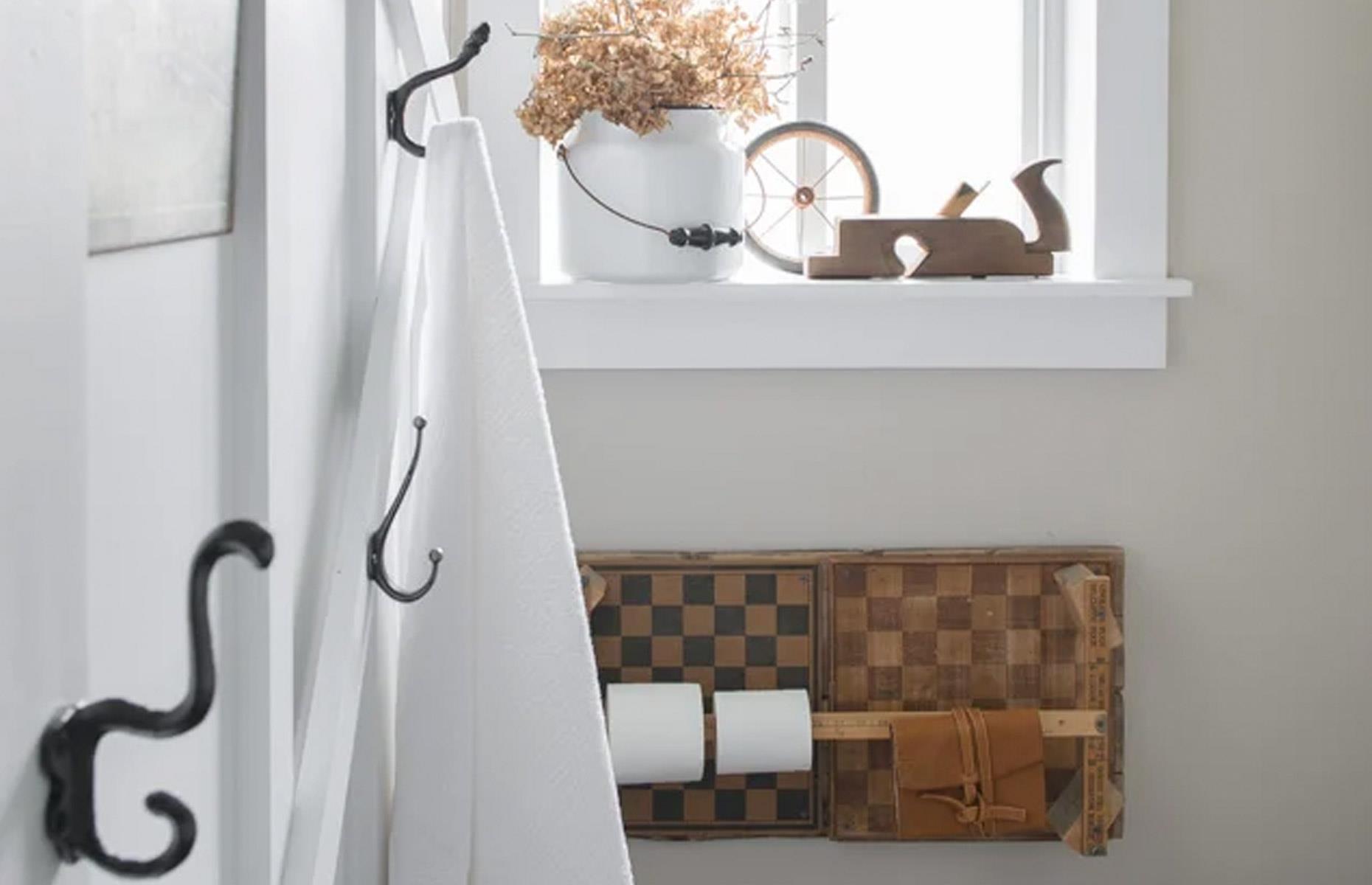 Square up the loo roll holder