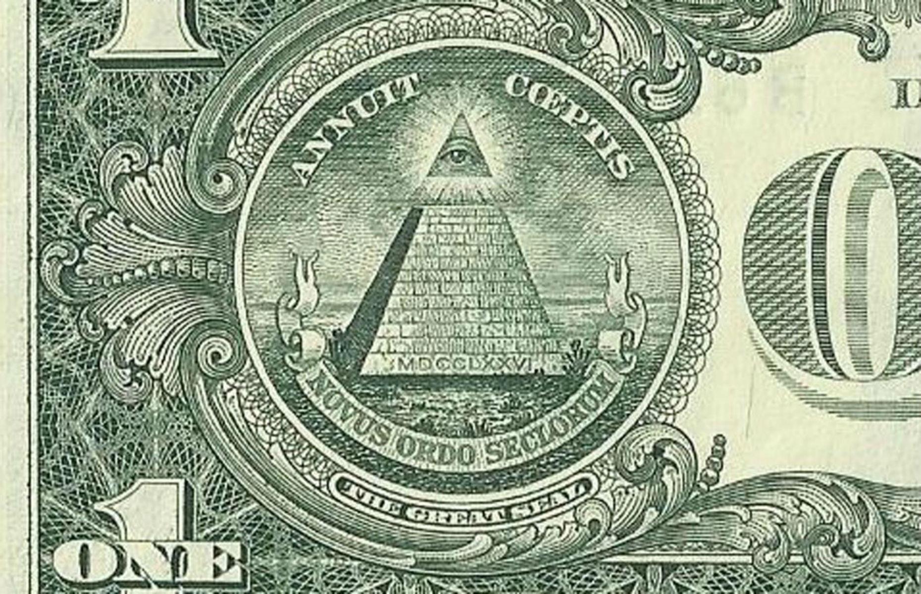 US $1 bill: pyramid