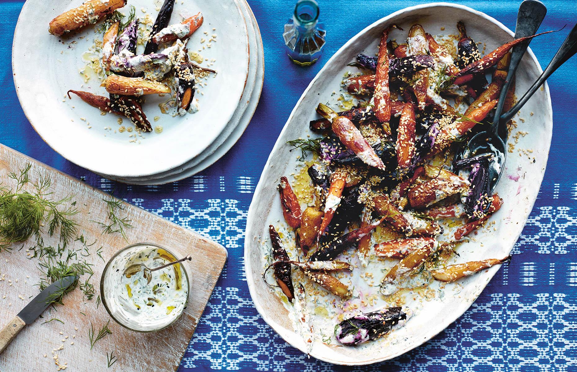 Side: roast rainbow carrots