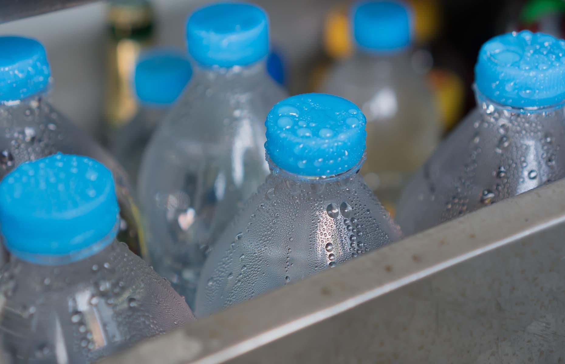 Freeze bottled water for ice packs 