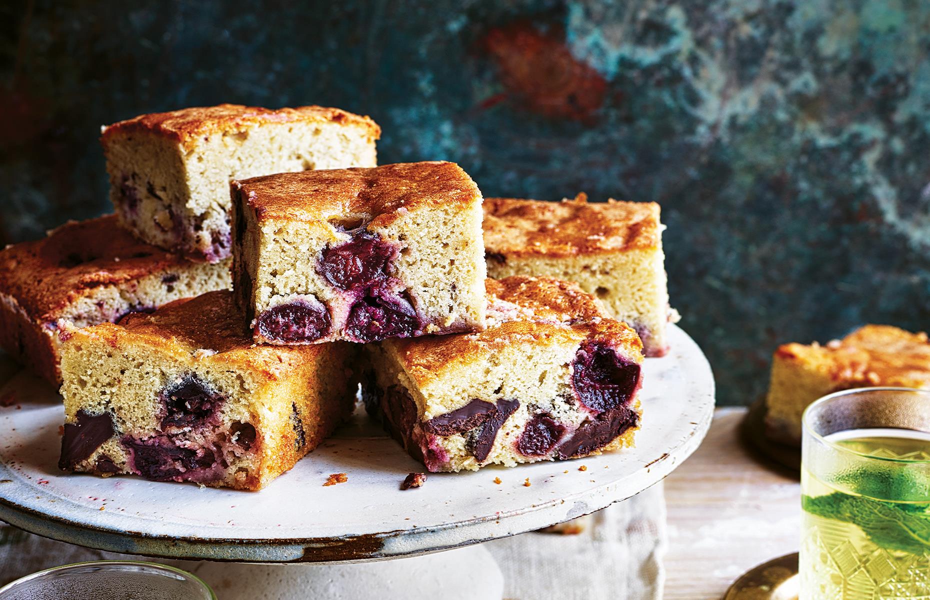 Dessert: dark chocolate and cherry bake