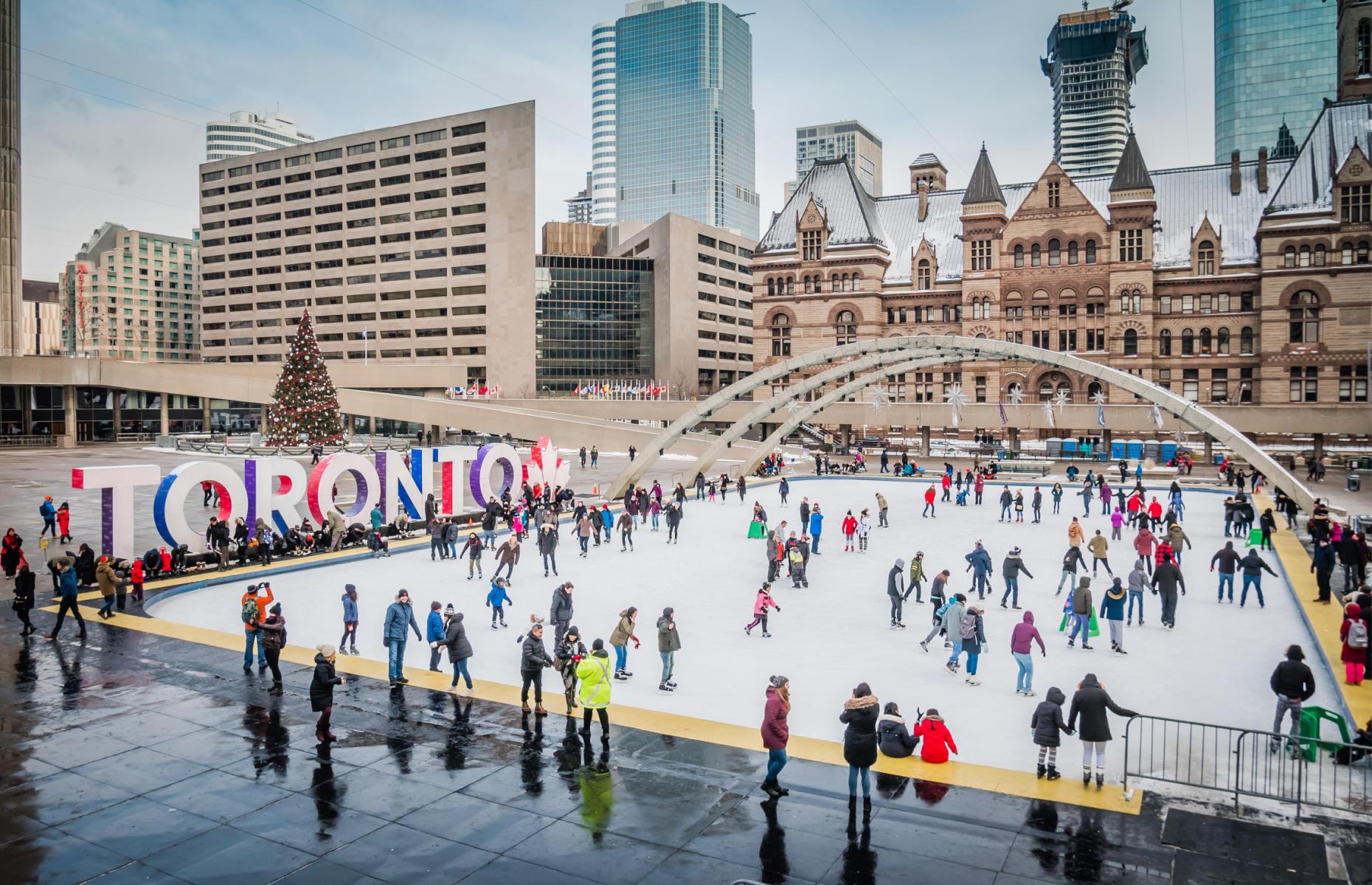 Now: Nathan Phillips Square, Toronto, Ontario