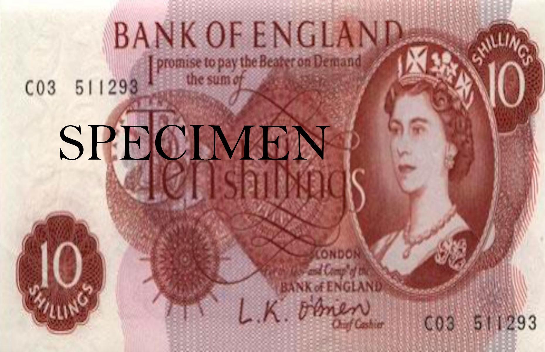 English ten shilling note (1961)