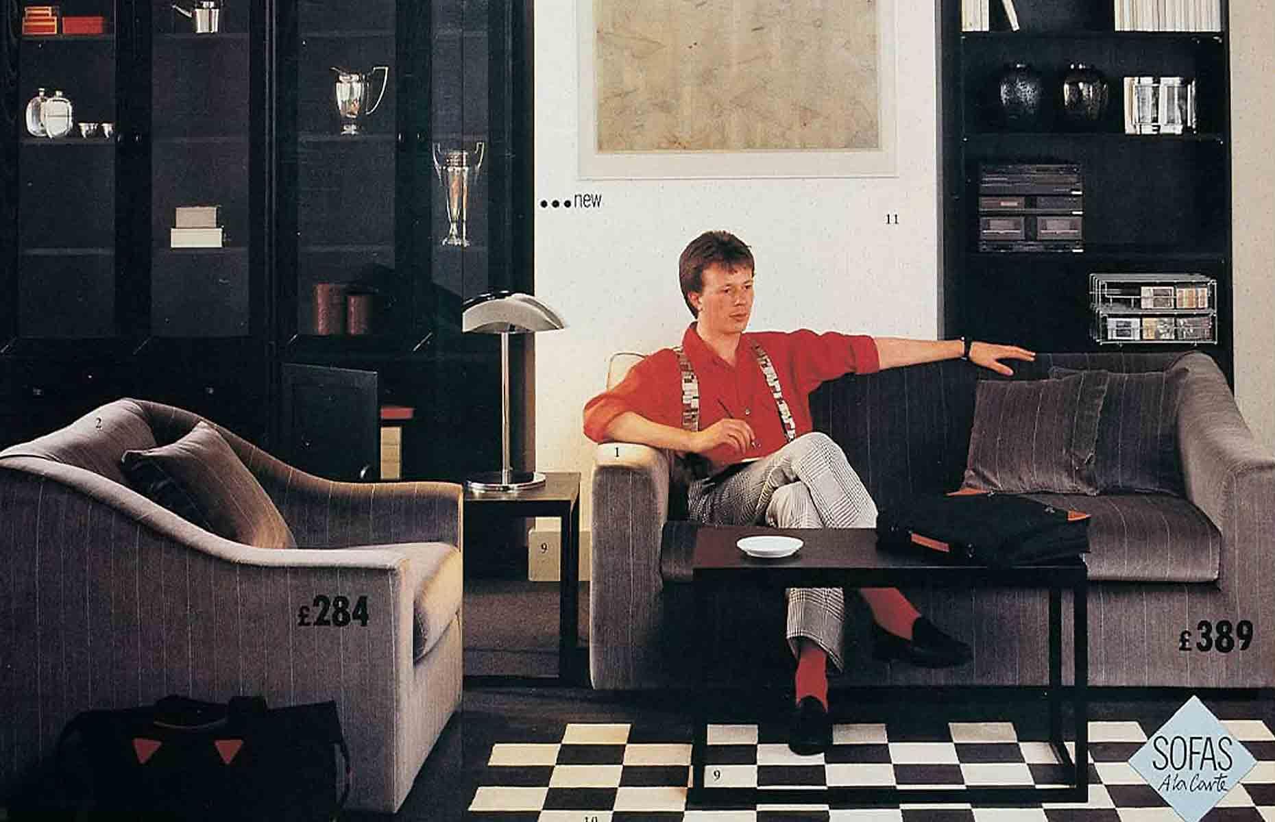 1980s monochrome living room