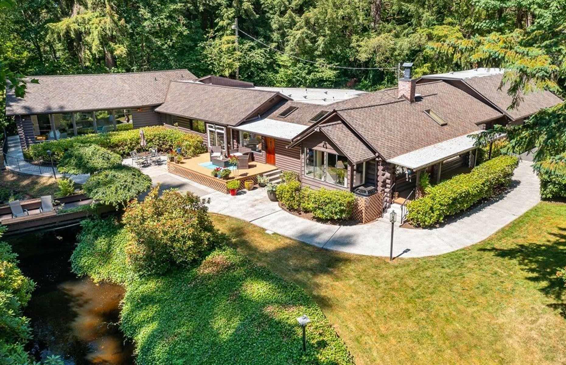 Rustic woodland estate, Washington, USA