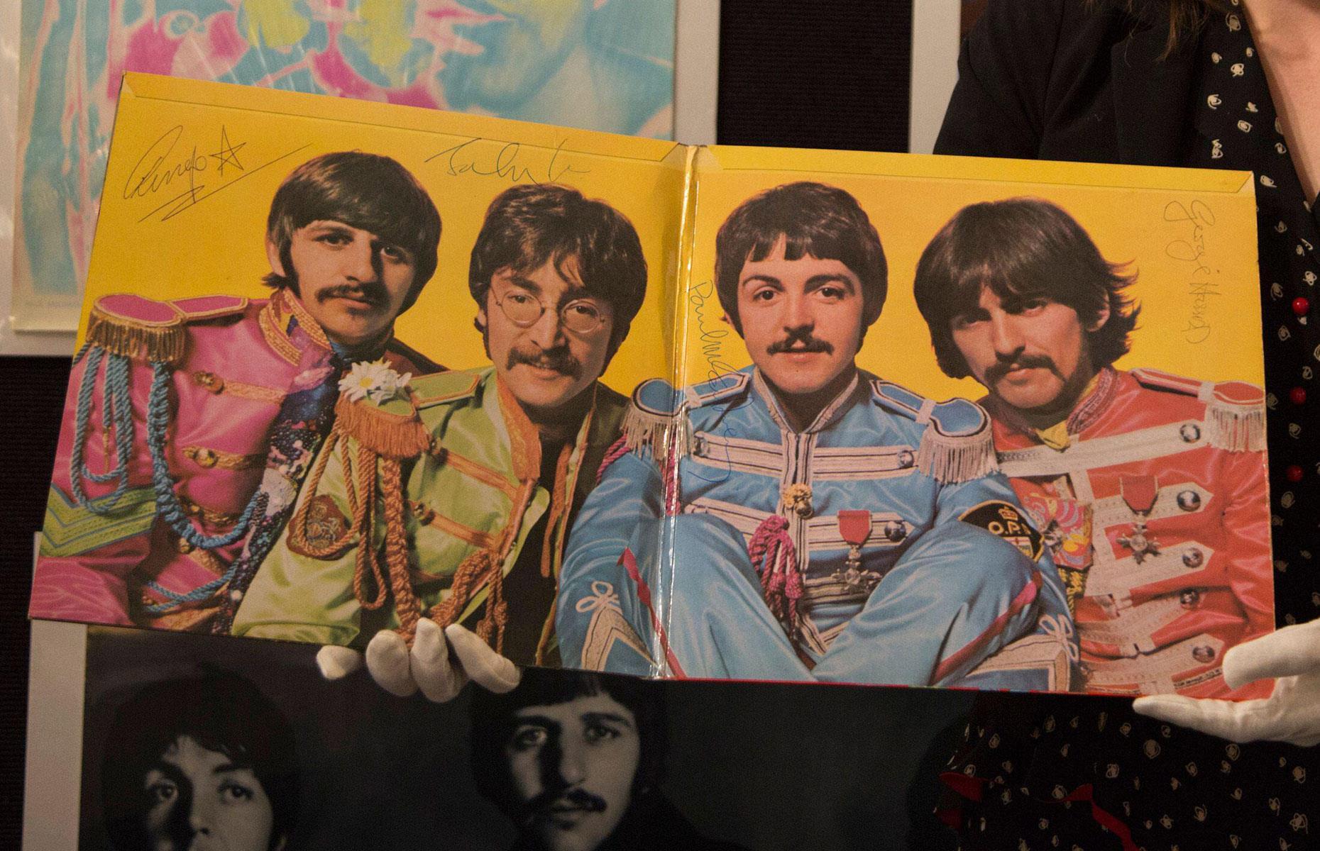 28. Sgt. Pepper's Lonely Hearts Club Band album signed by The Beatles: $290,500 ($399k/£300k today)