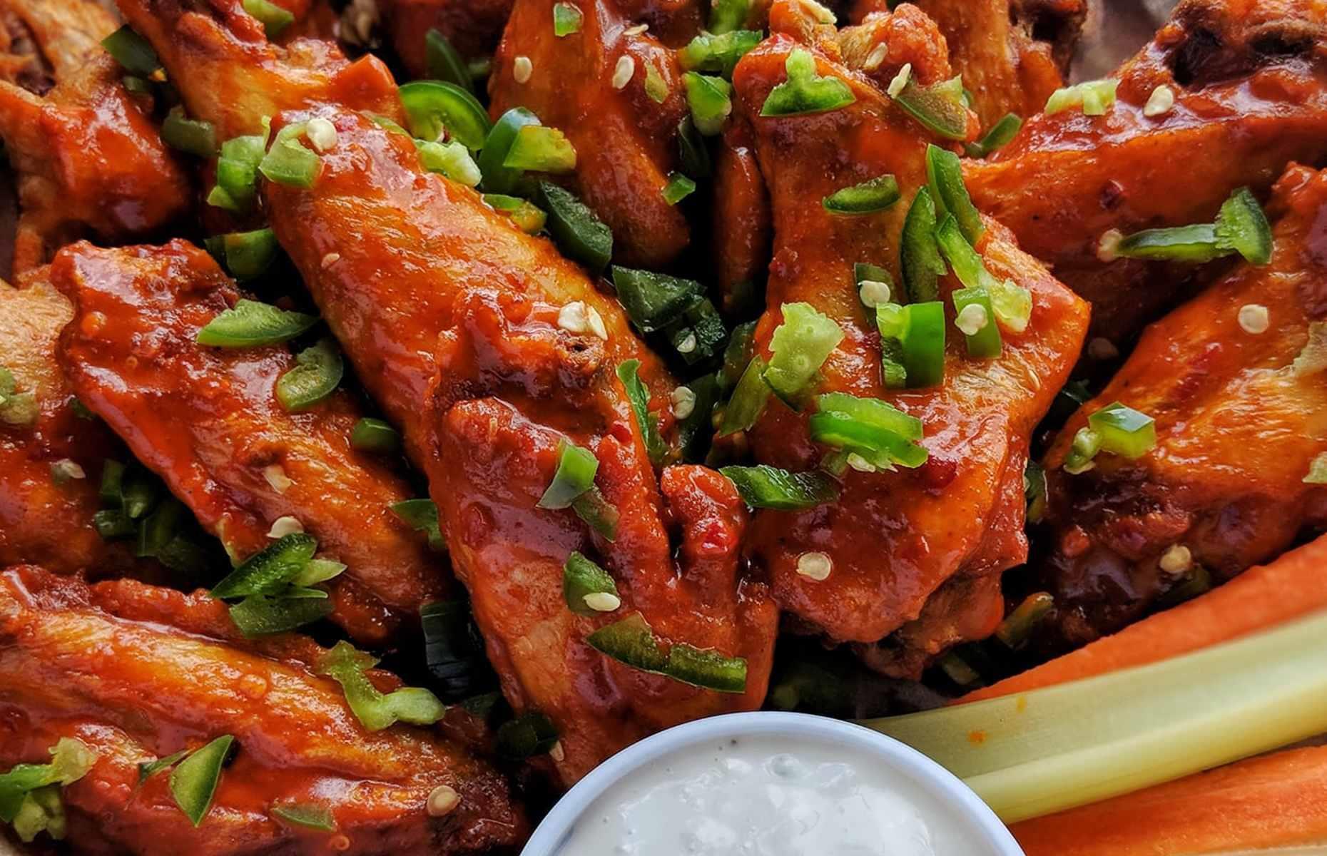 Wyoming: yakitori smoked wings, Born in a Barn, Laramie