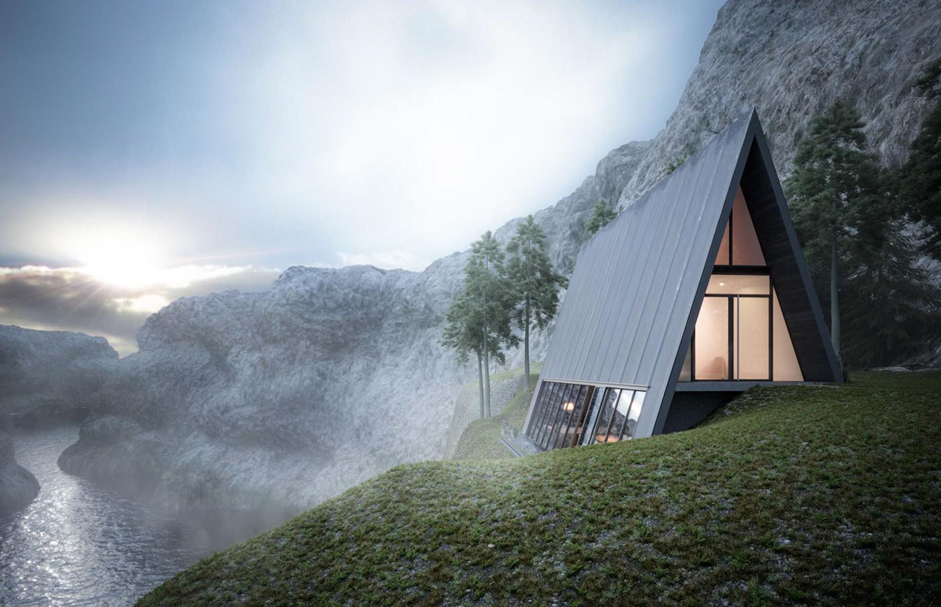 Casa del Acantilado Triangular, concepto de diseño, Alemania