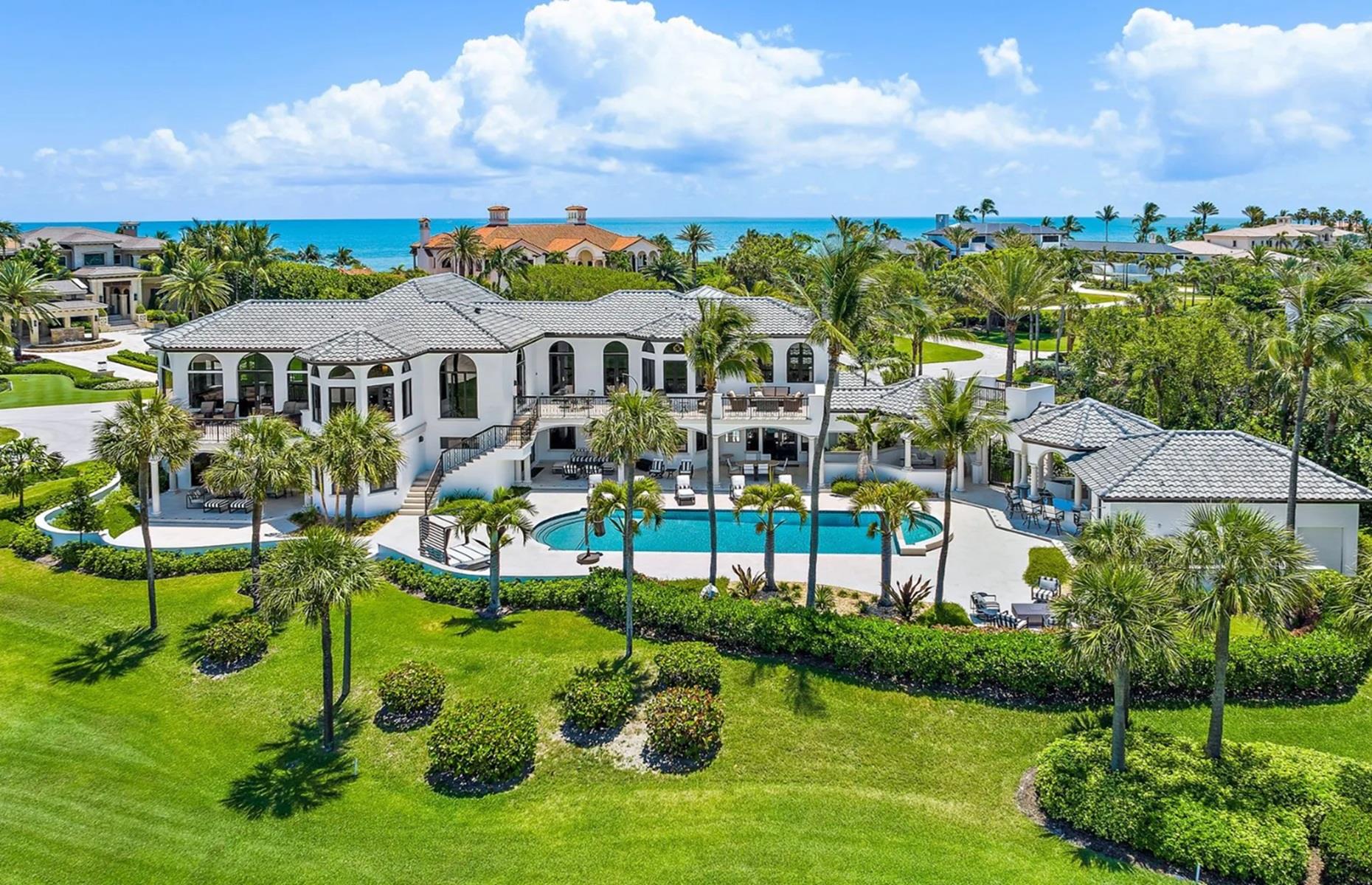 State-of-the-art smart home: lined with palm trees