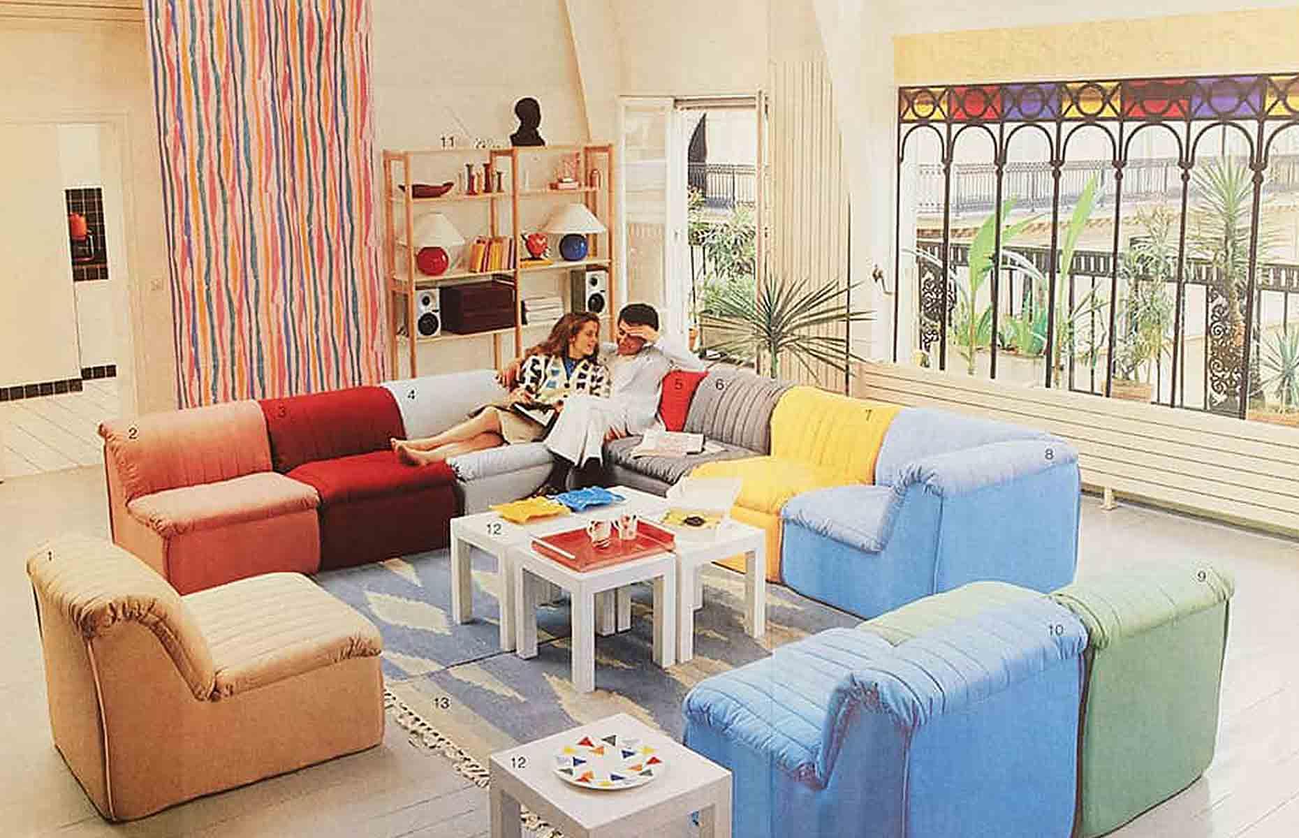 1980s rainbow living room