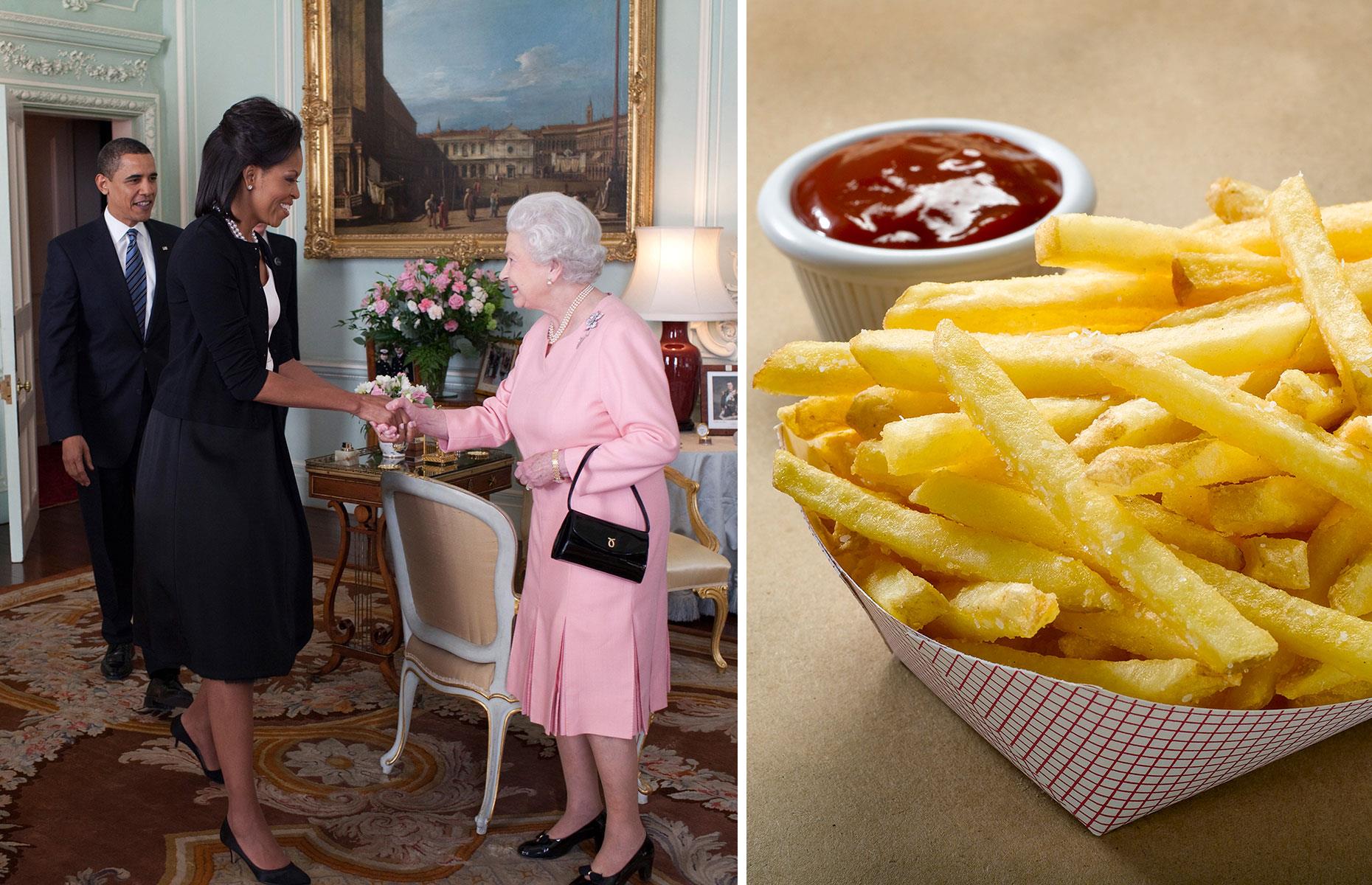 Michelle Obama's French fries at Buckingham Place 