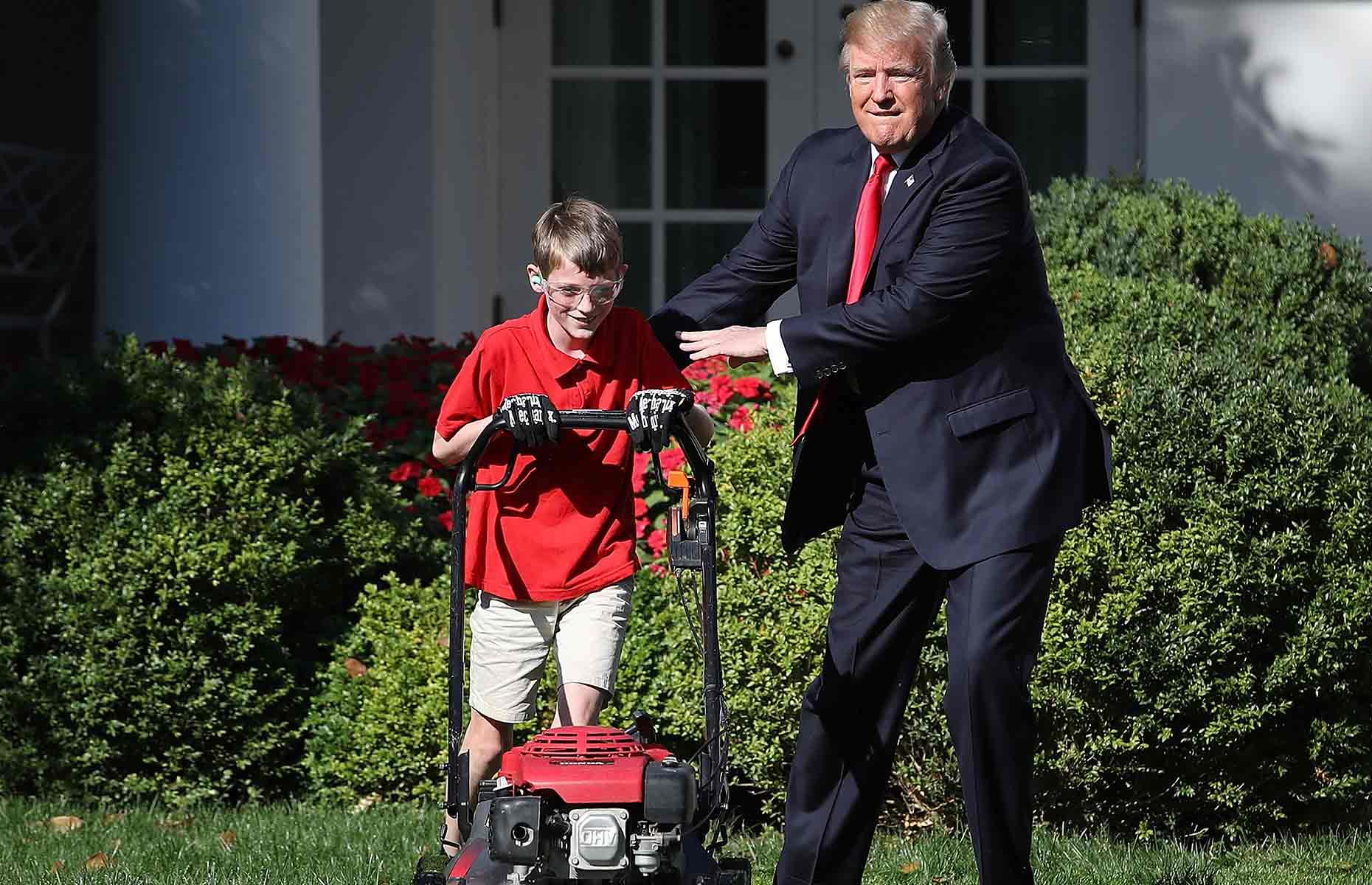 Elfjähriger mähte für Trump den Rasen