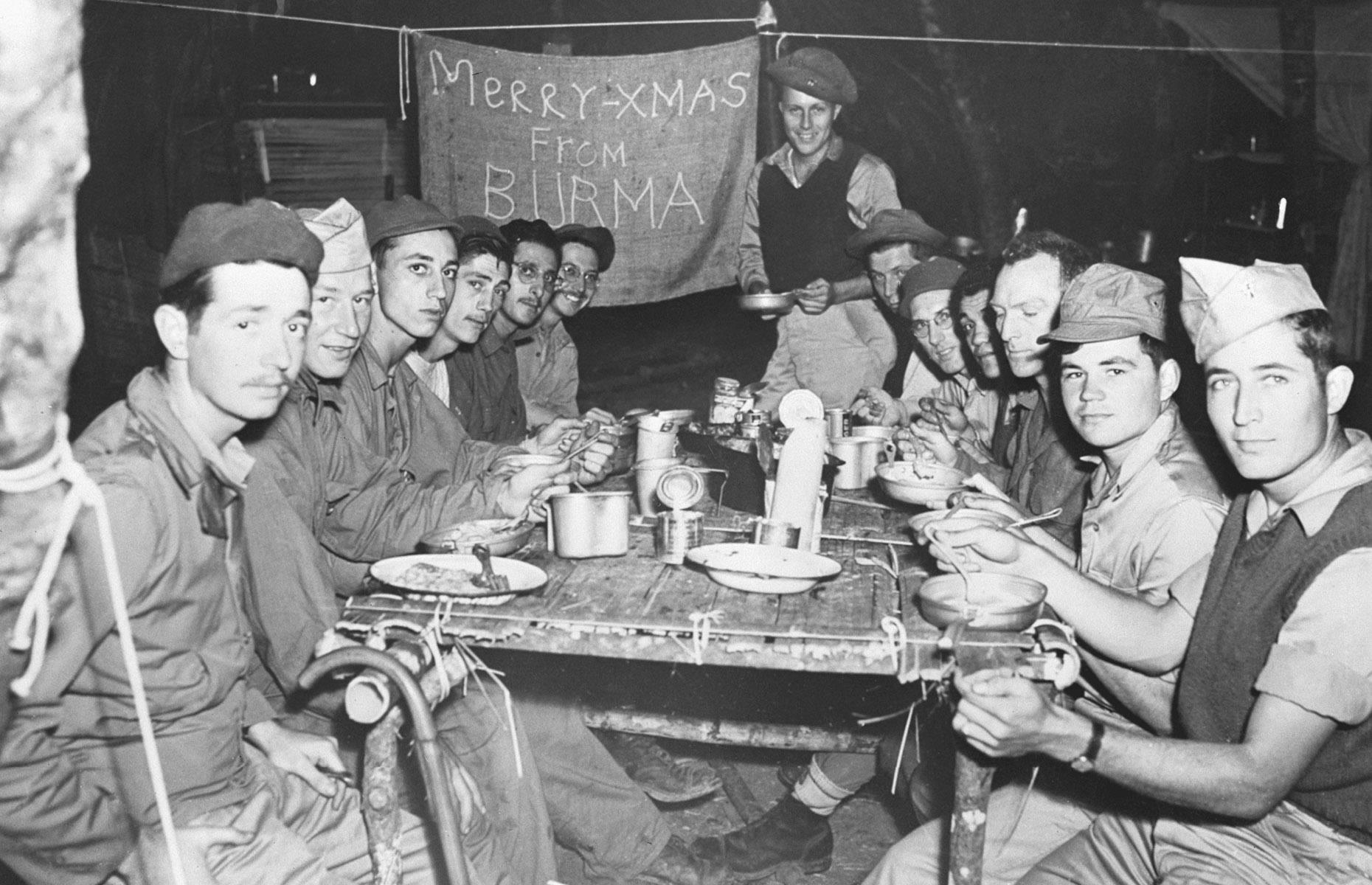 1940s: American troops celebrate in Burma