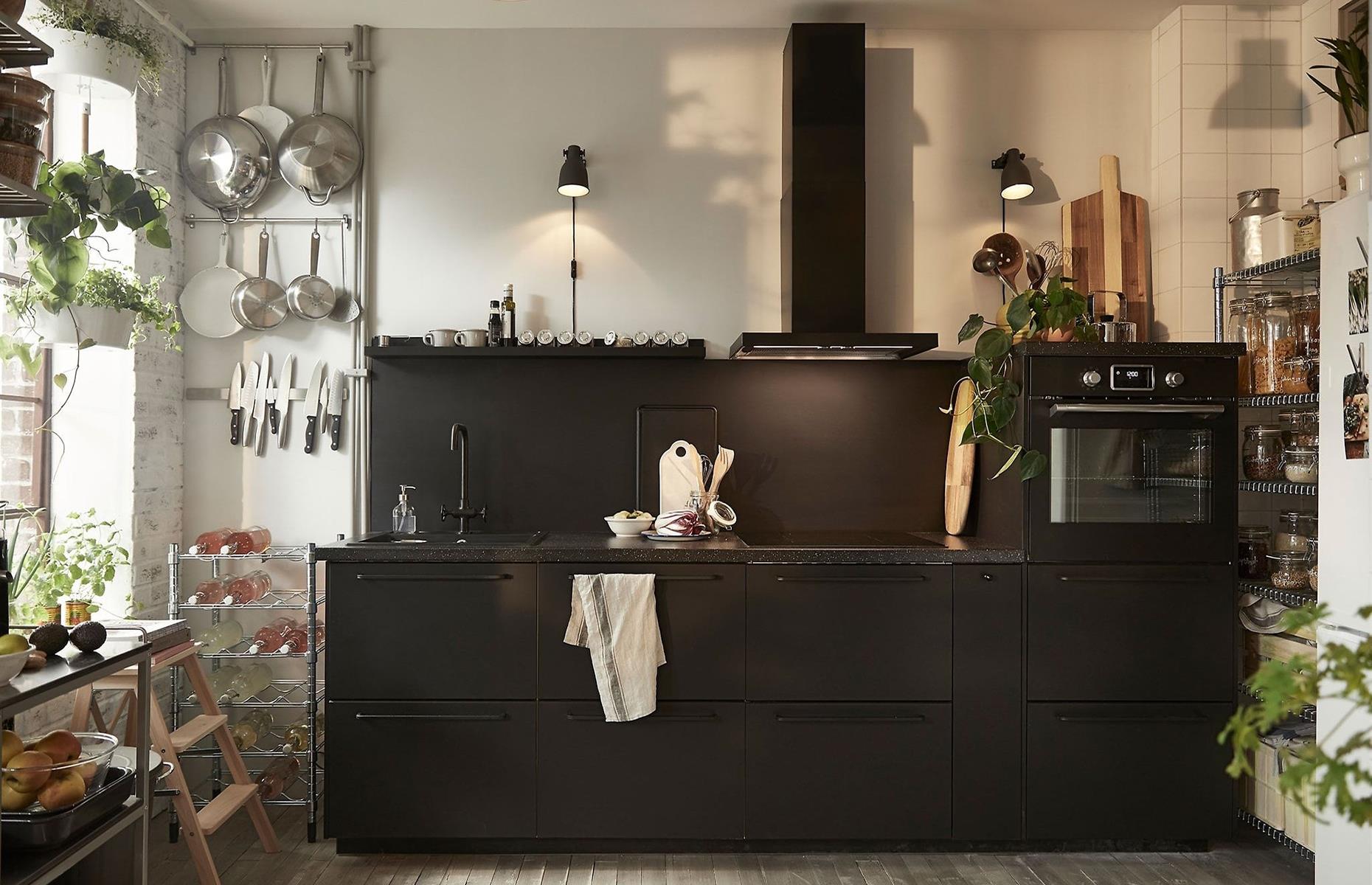 Dramatic matte black kitchen