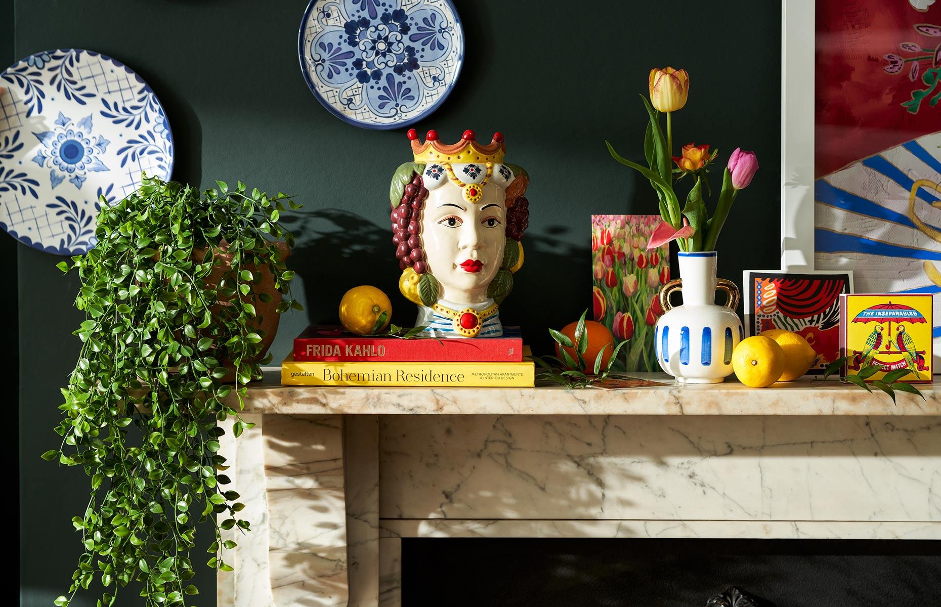 Style a mantel for different seasons