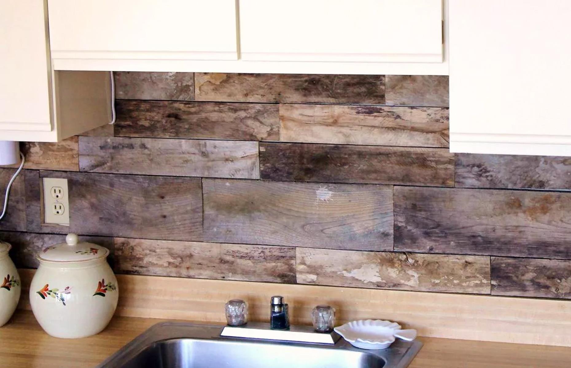 Mount a kitchen backsplash
