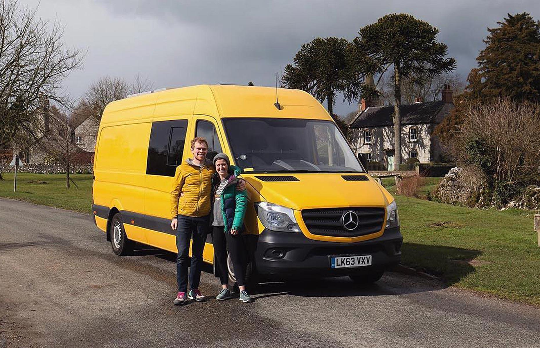 Yellow Sprinter van: exterior