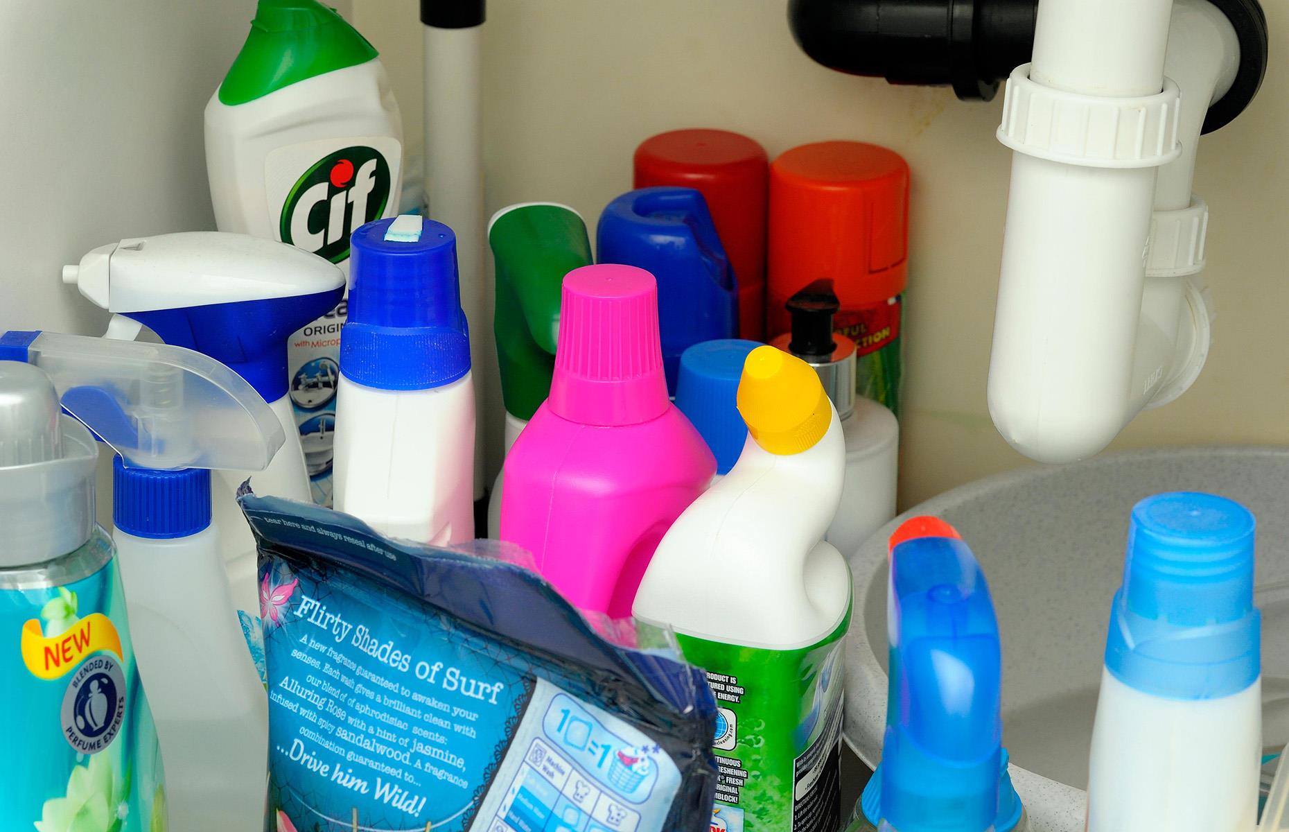 Sort through your cleaning products