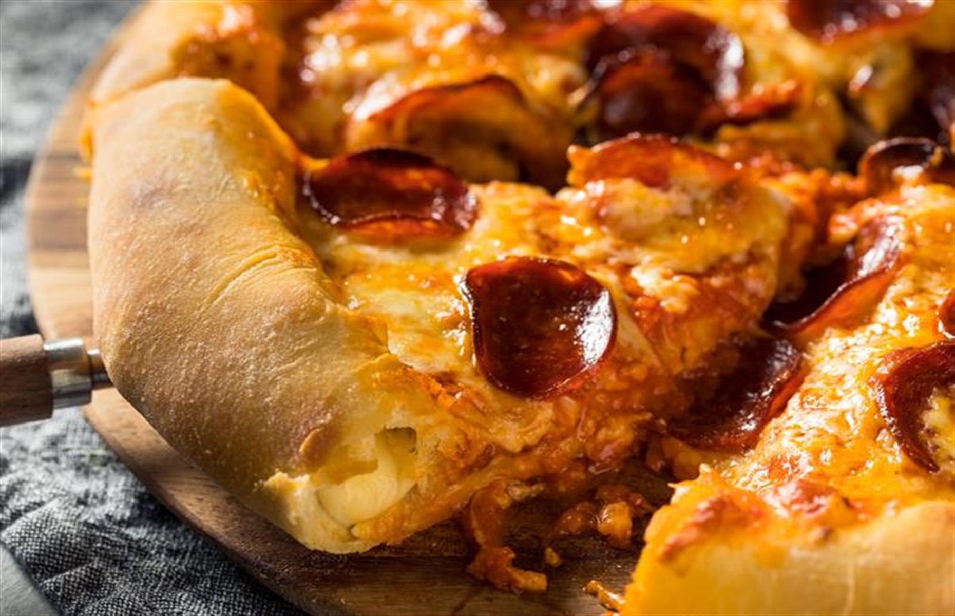 18. Stuffed crust pizza