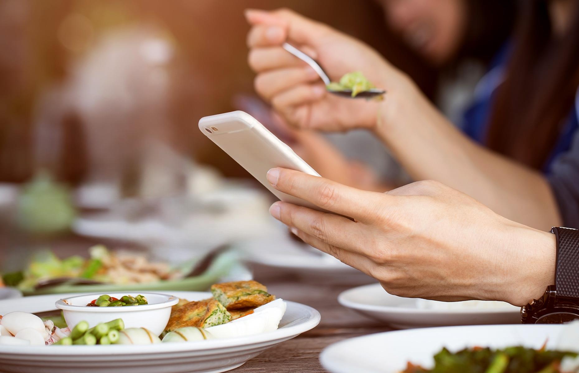 13. Check your phone at the table