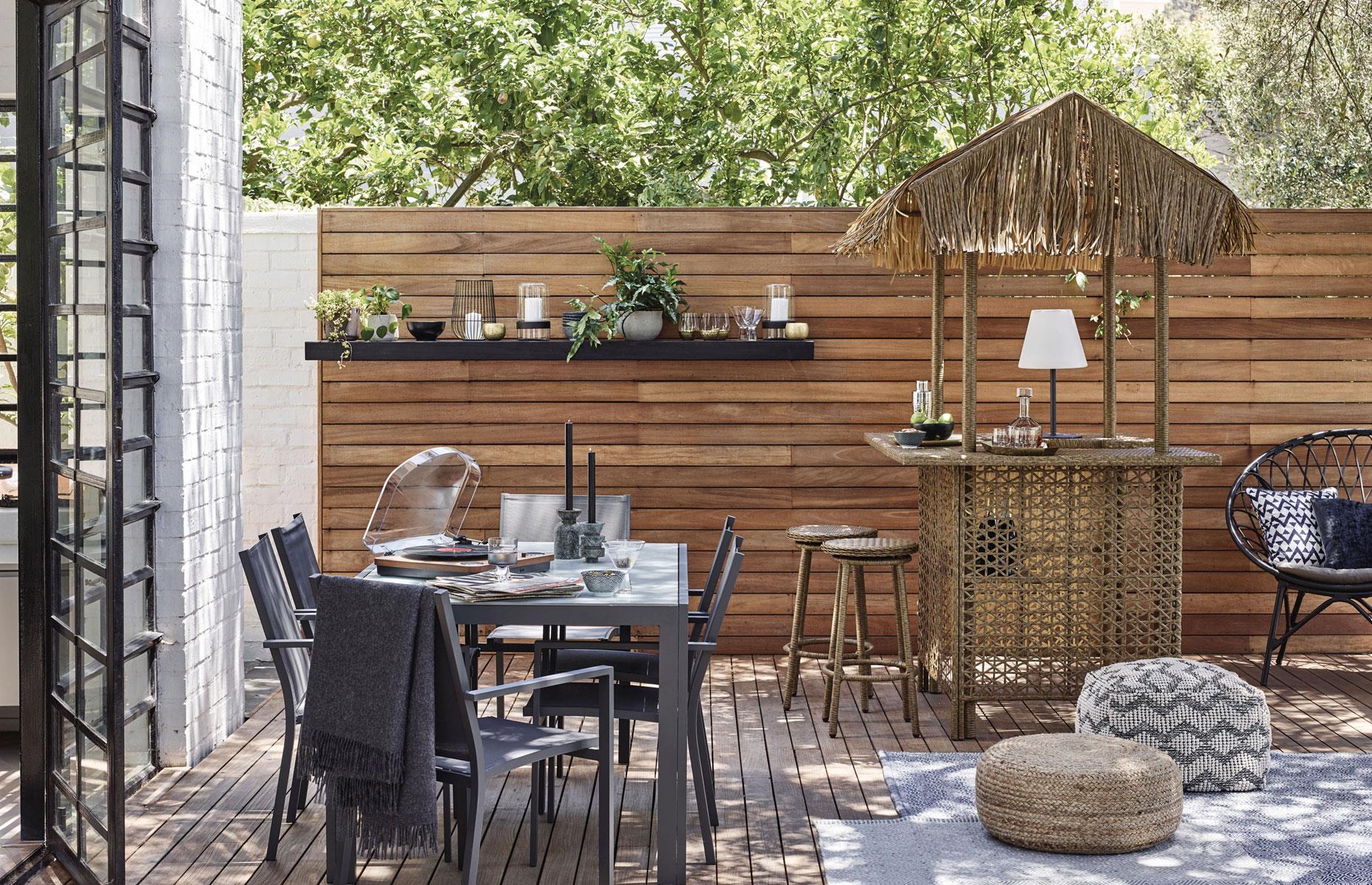 Enjoy an alfresco patio bar