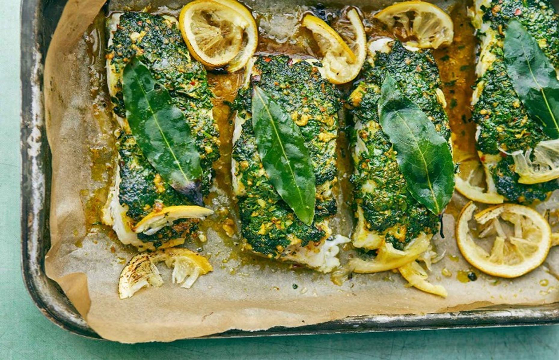Roasted cod with a coriander crust