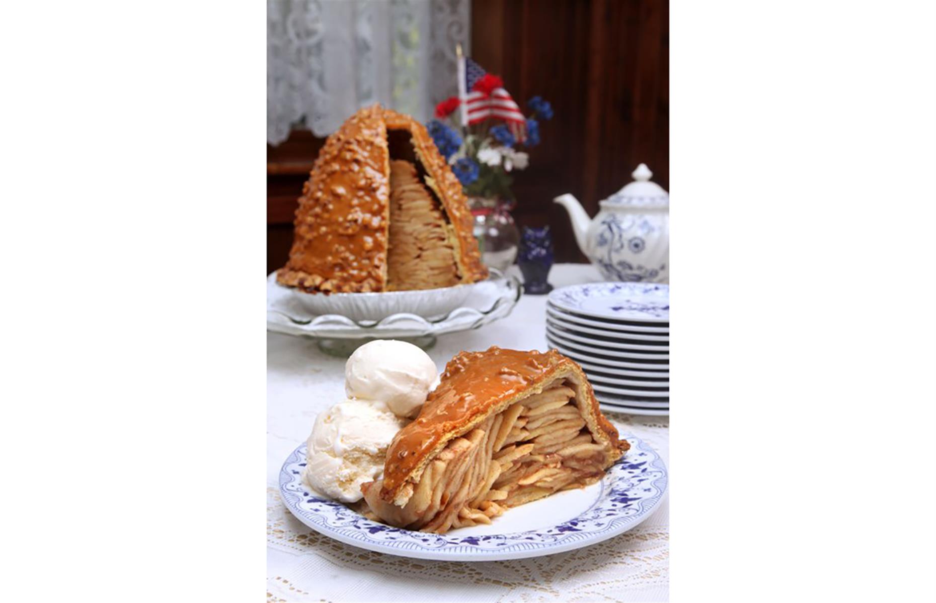 Missouri: caramel apple pecan levee high pie, The Blue Owl Bakery, Kimmswick