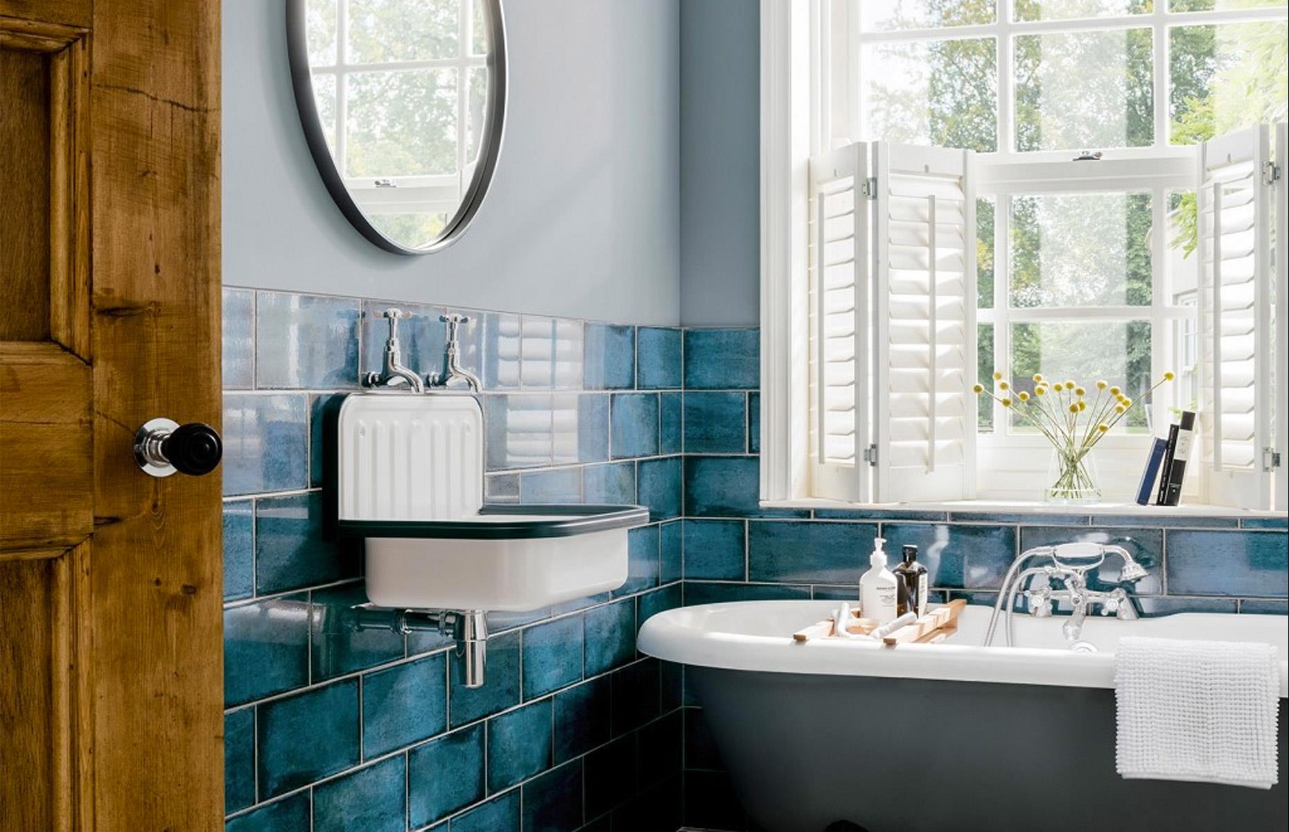 Install an an enamel utility sink