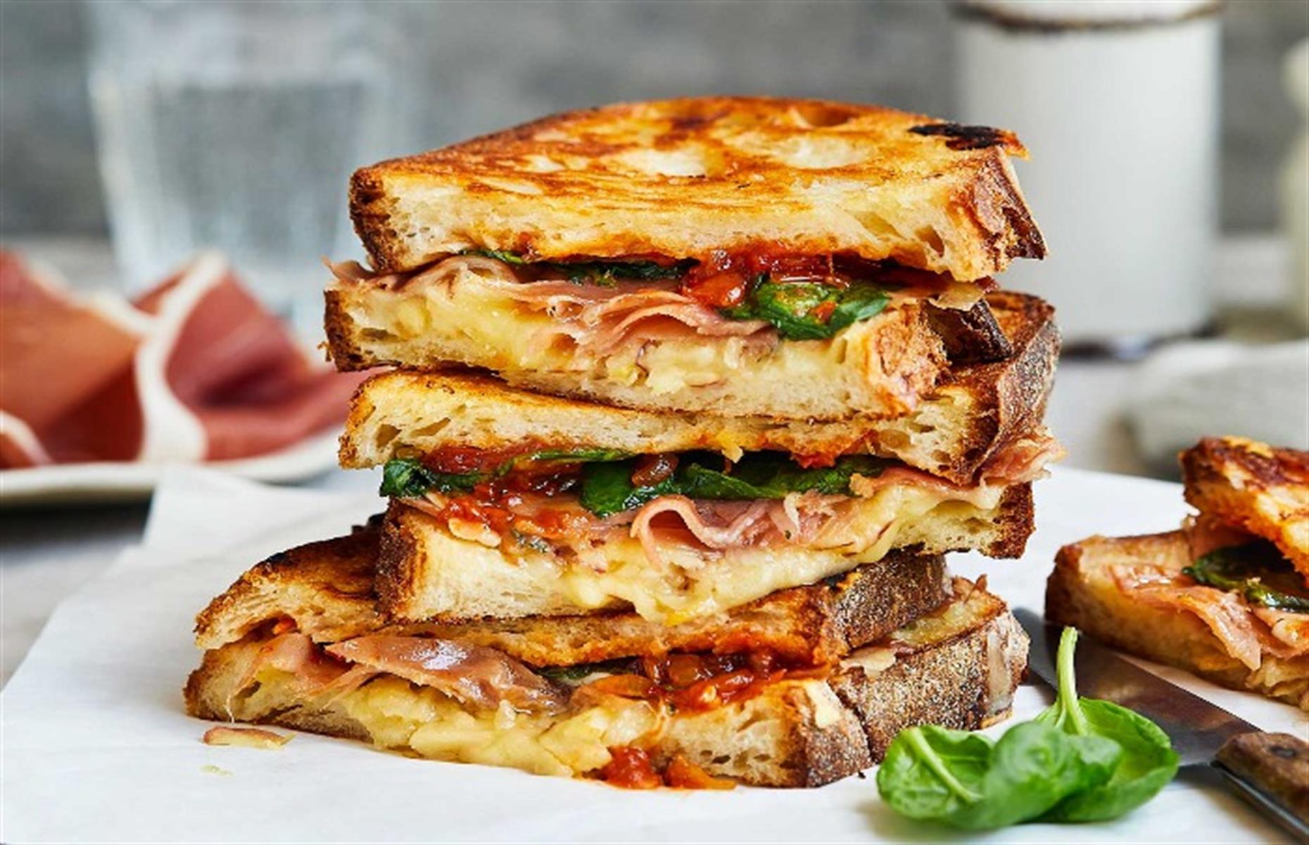 Cheddar and Parma Ham toastie