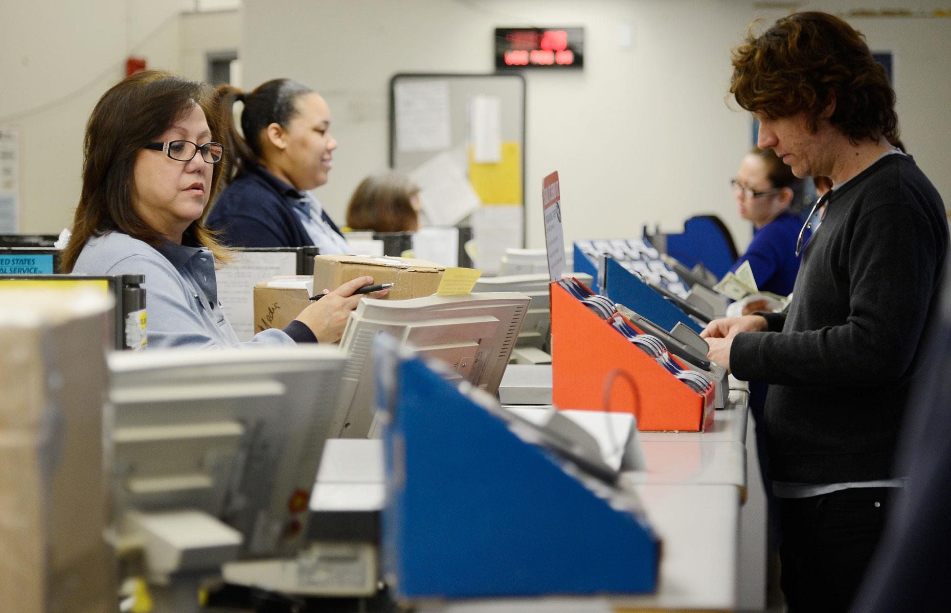 Postal service clerks: 1.7% more