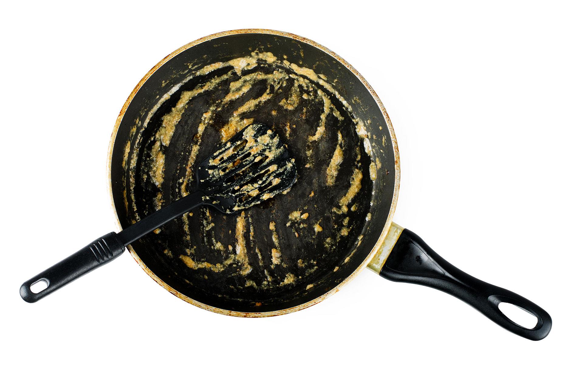22. Eggs stick to the pan