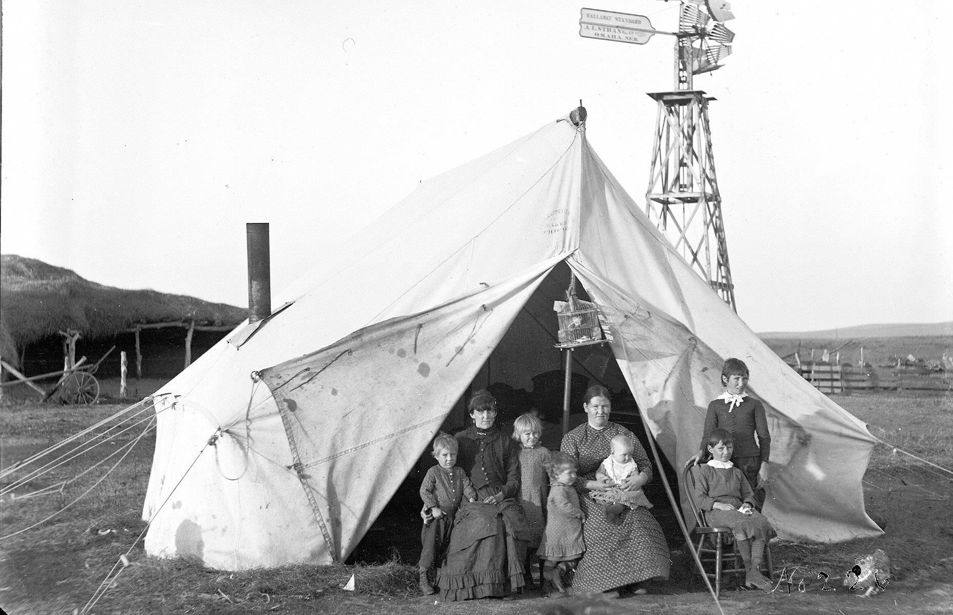 Preparándose para construir su nuevo hogar, Nebraska, 1886