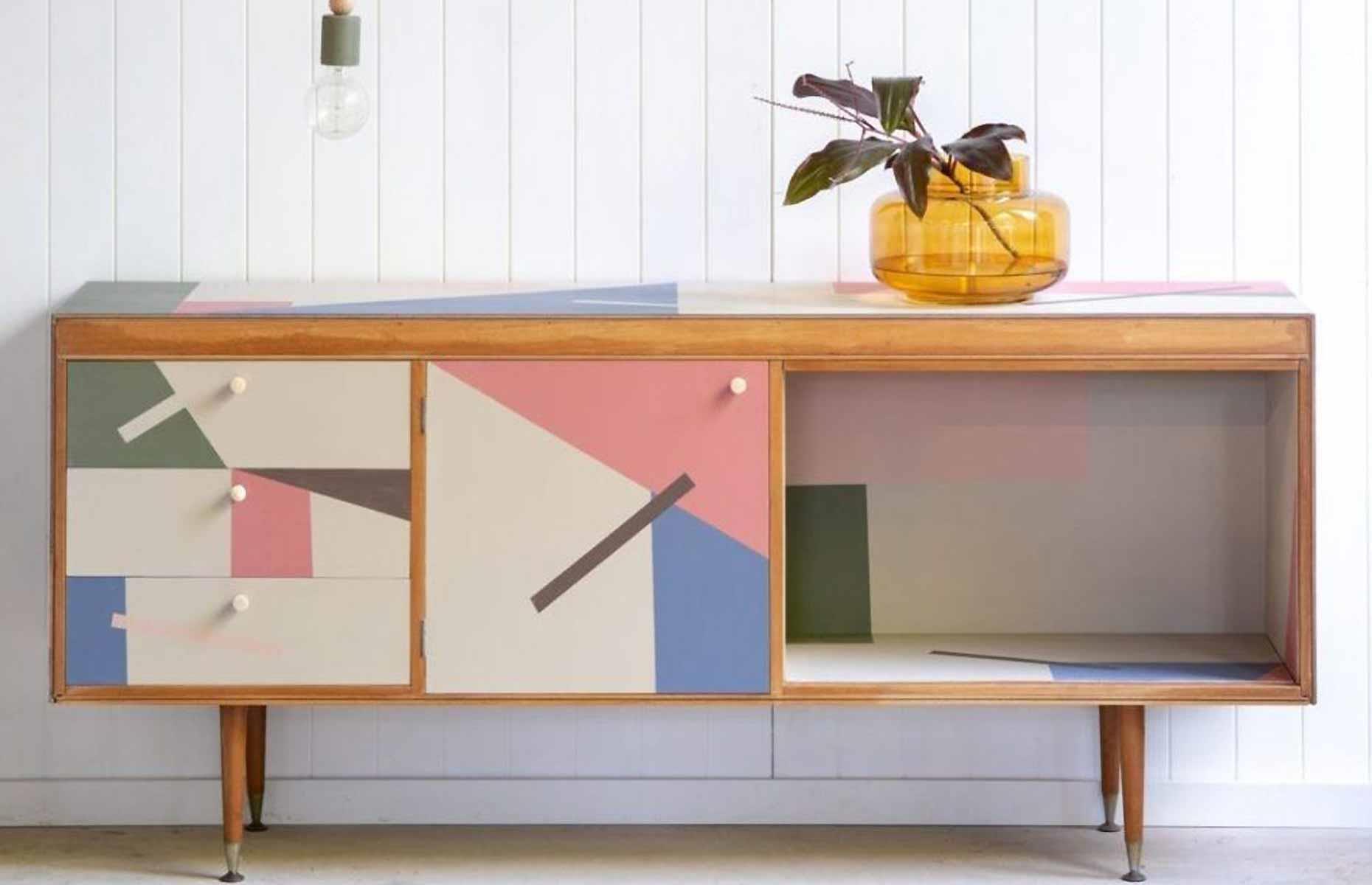 Geometric mid-century sideboard