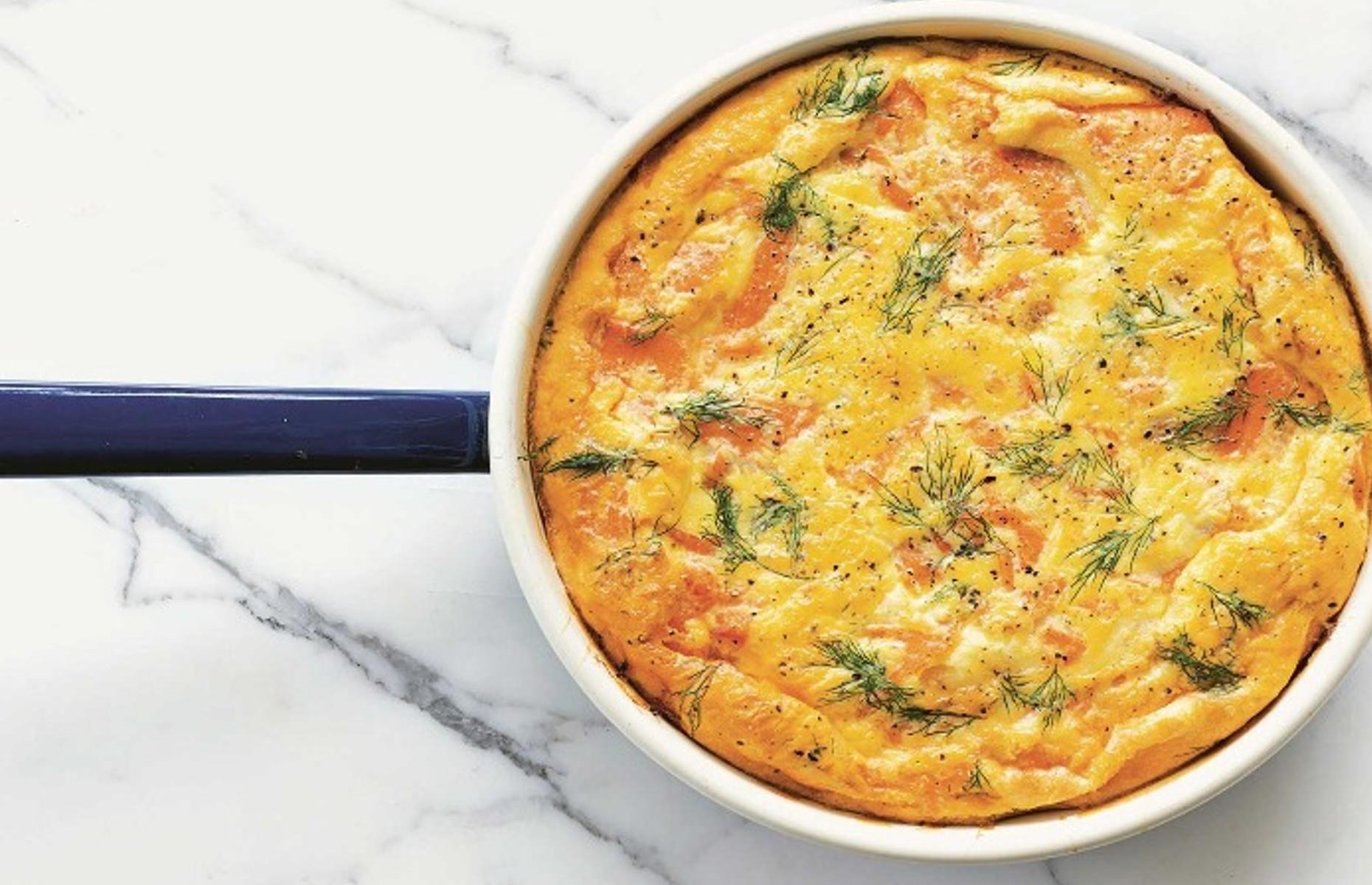 Smoked salmon frittata