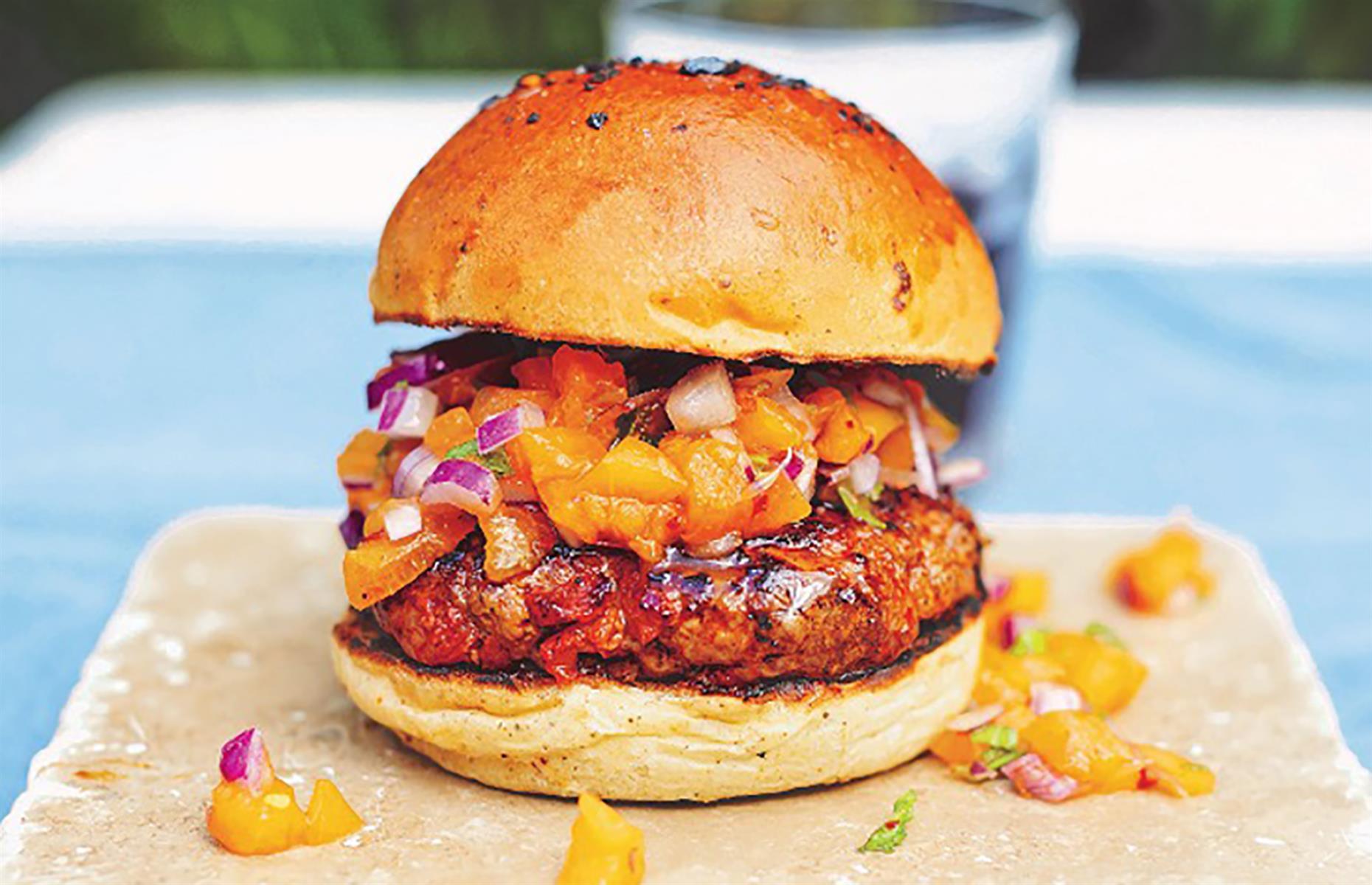 Lamb and chorizo burger 