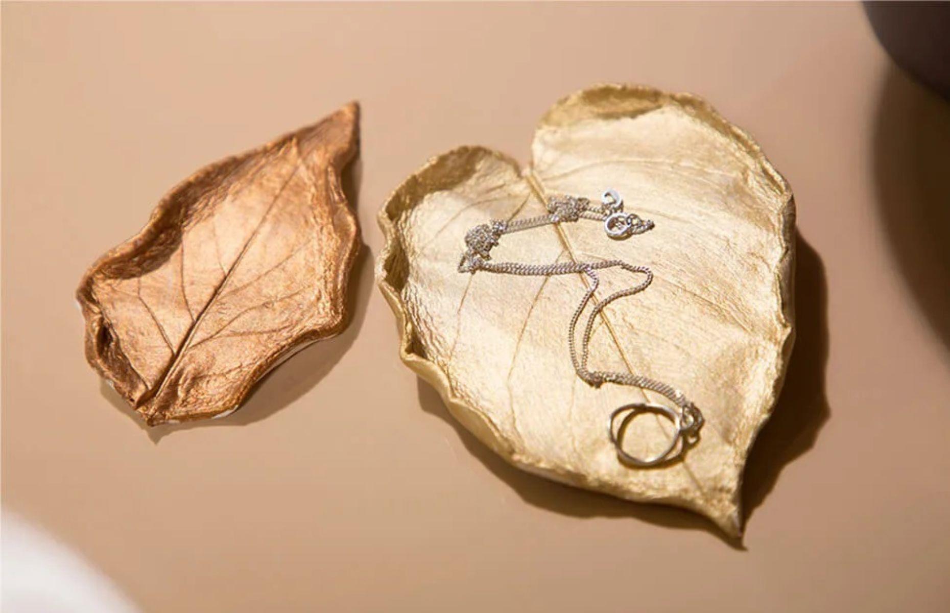 Create a metallic trinket dish