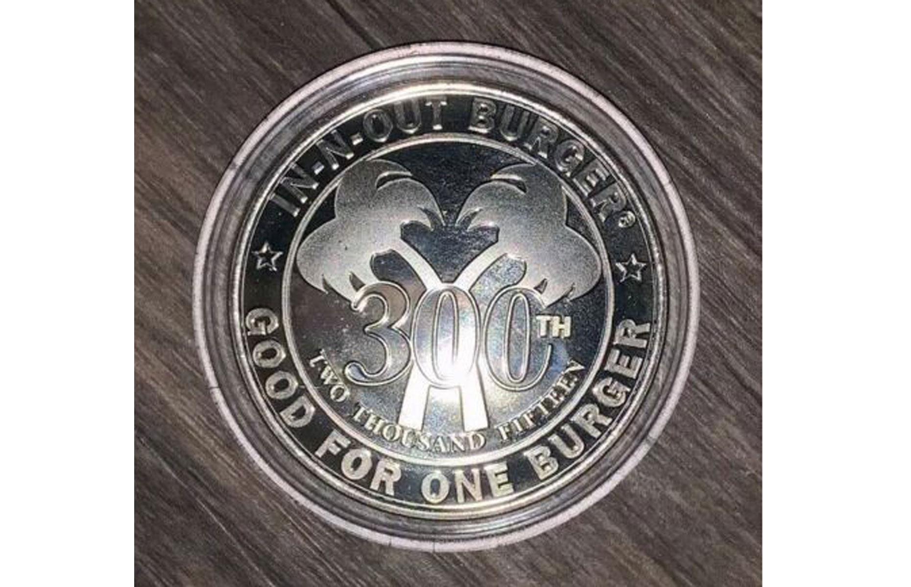 In-N-Out Burger coin: up to $100 (£82)